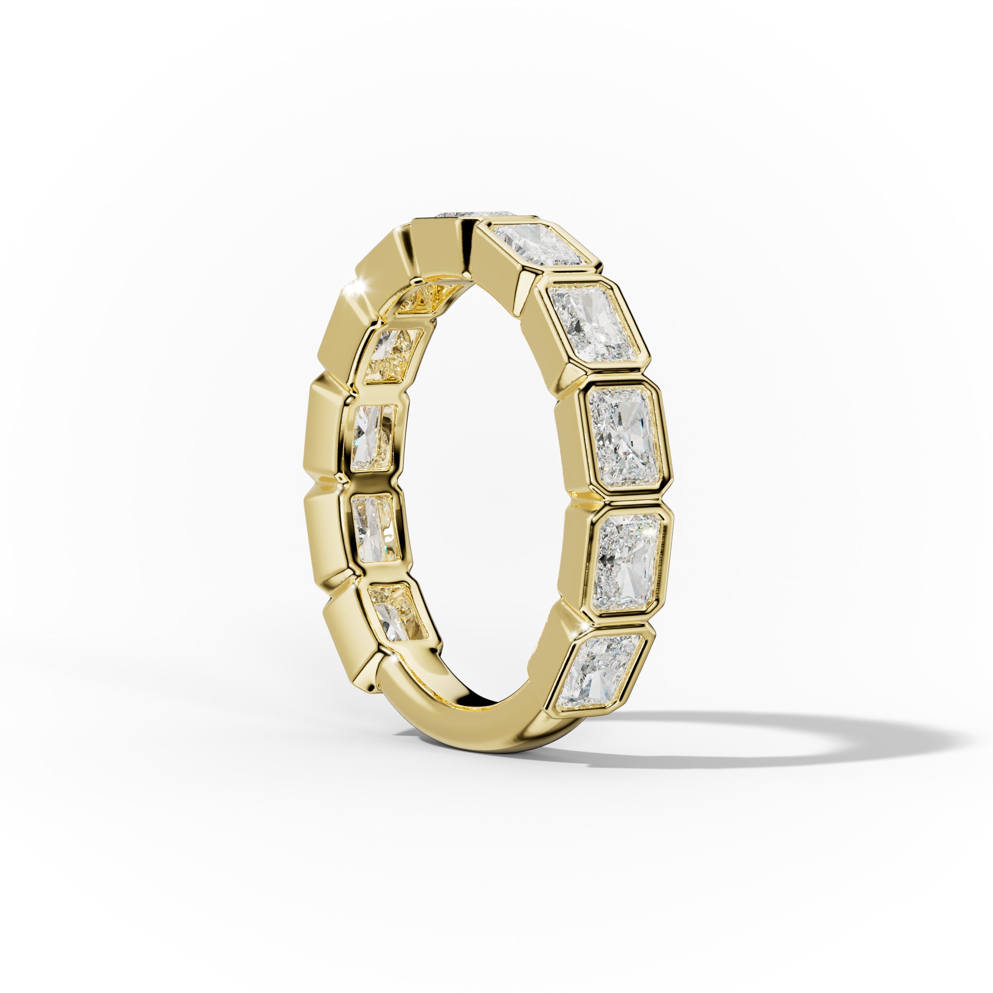 2.0 Carat East West Radiant Cut Bezel Set Diamond Anniversary Band