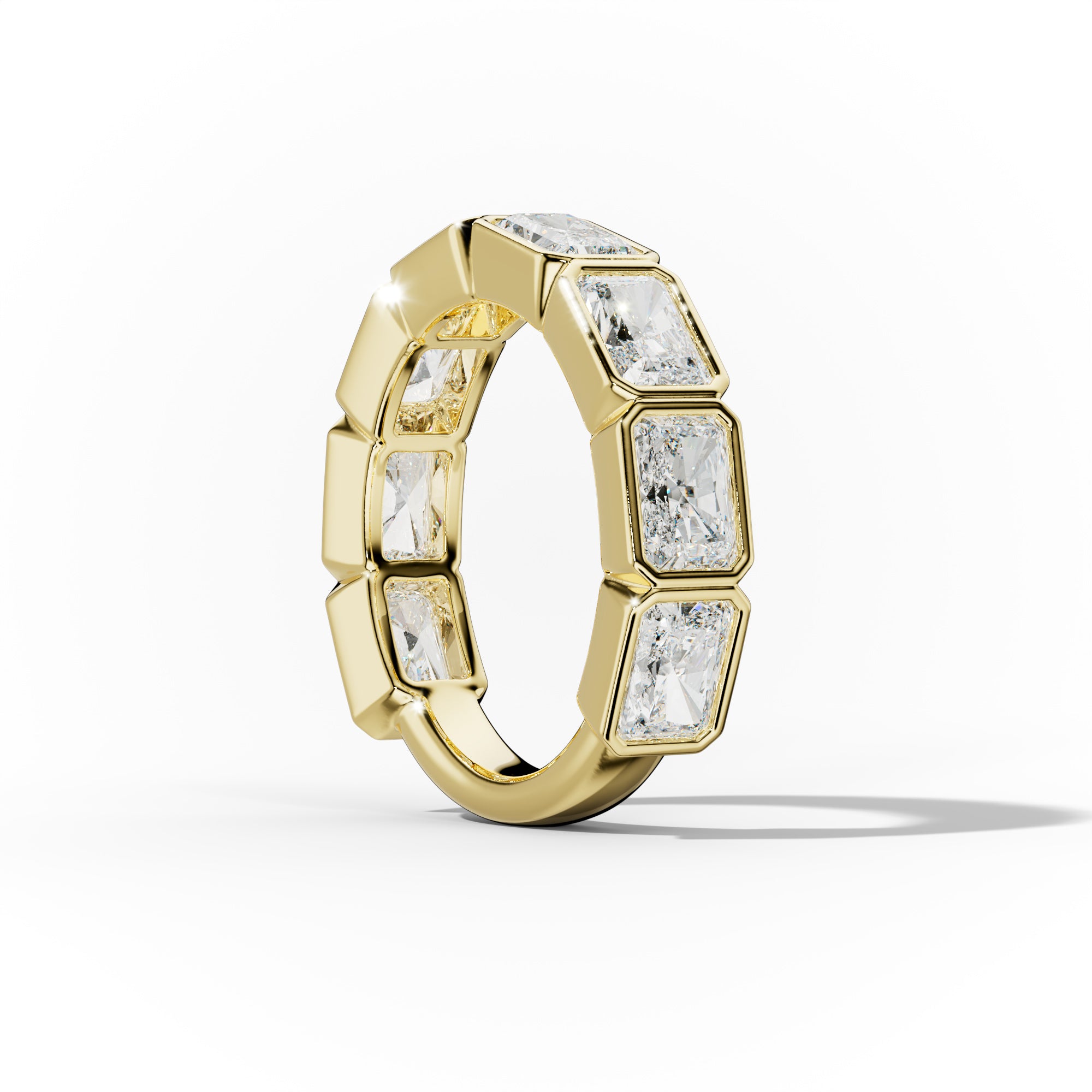 4.0 Carat East West Radiant Bezel Set Diamond Anniversary Band
