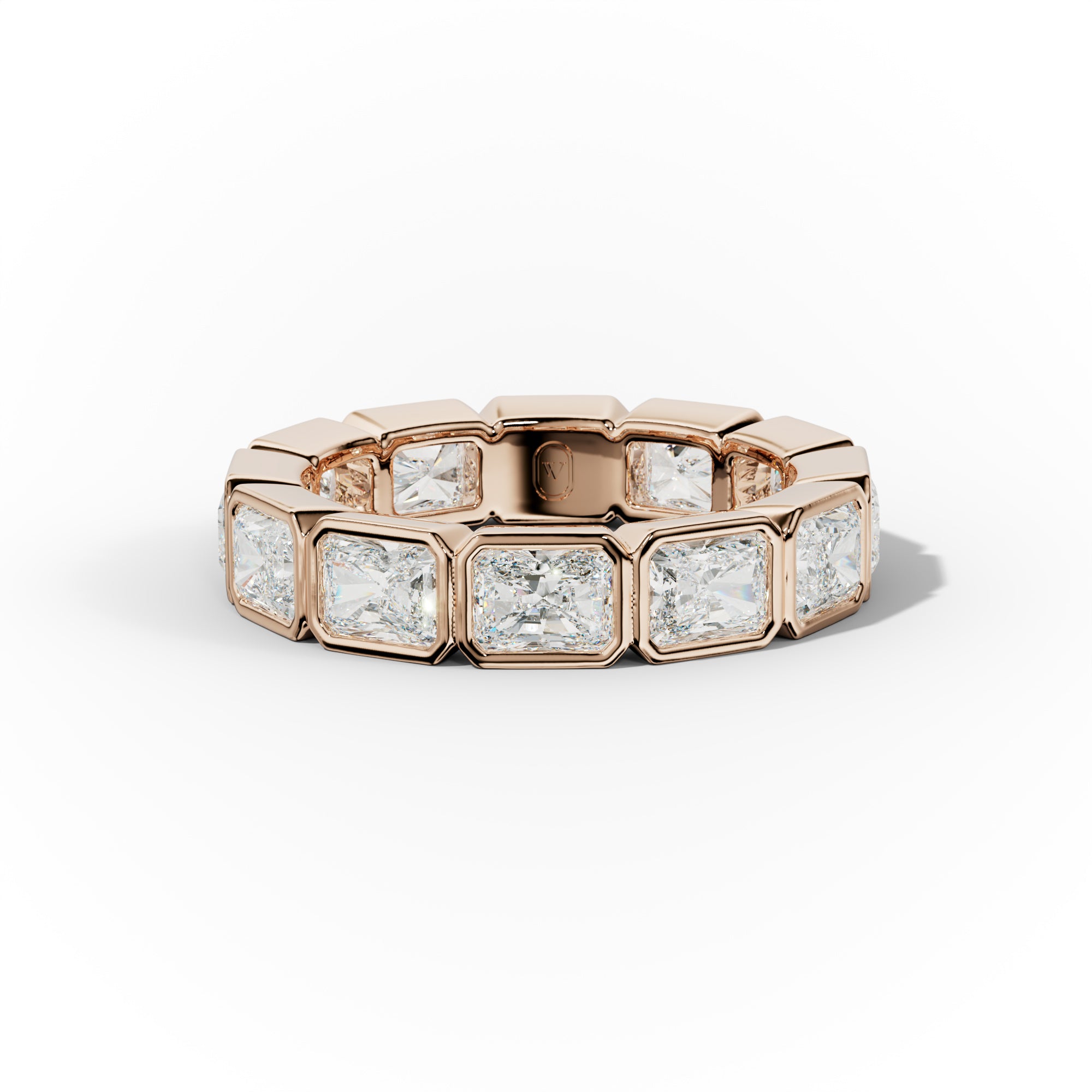 4.0 Carat East West Radiant Cut Bezel Set Diamond Eternity Band