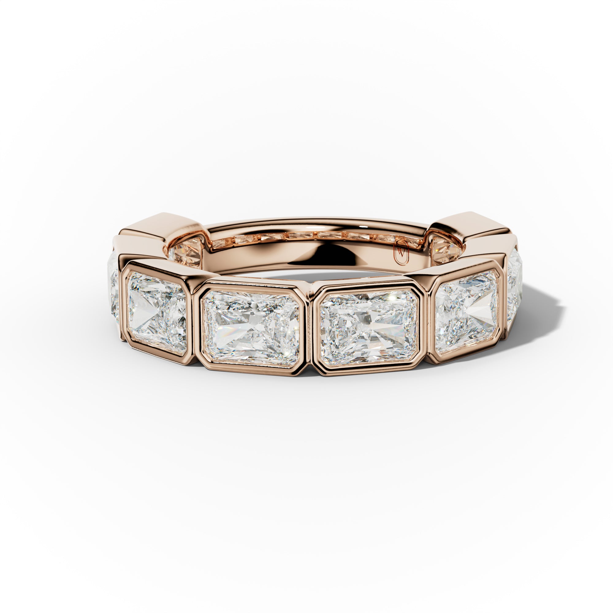 4.0 Carat East West Radiant Bezel Set Diamond Anniversary Band