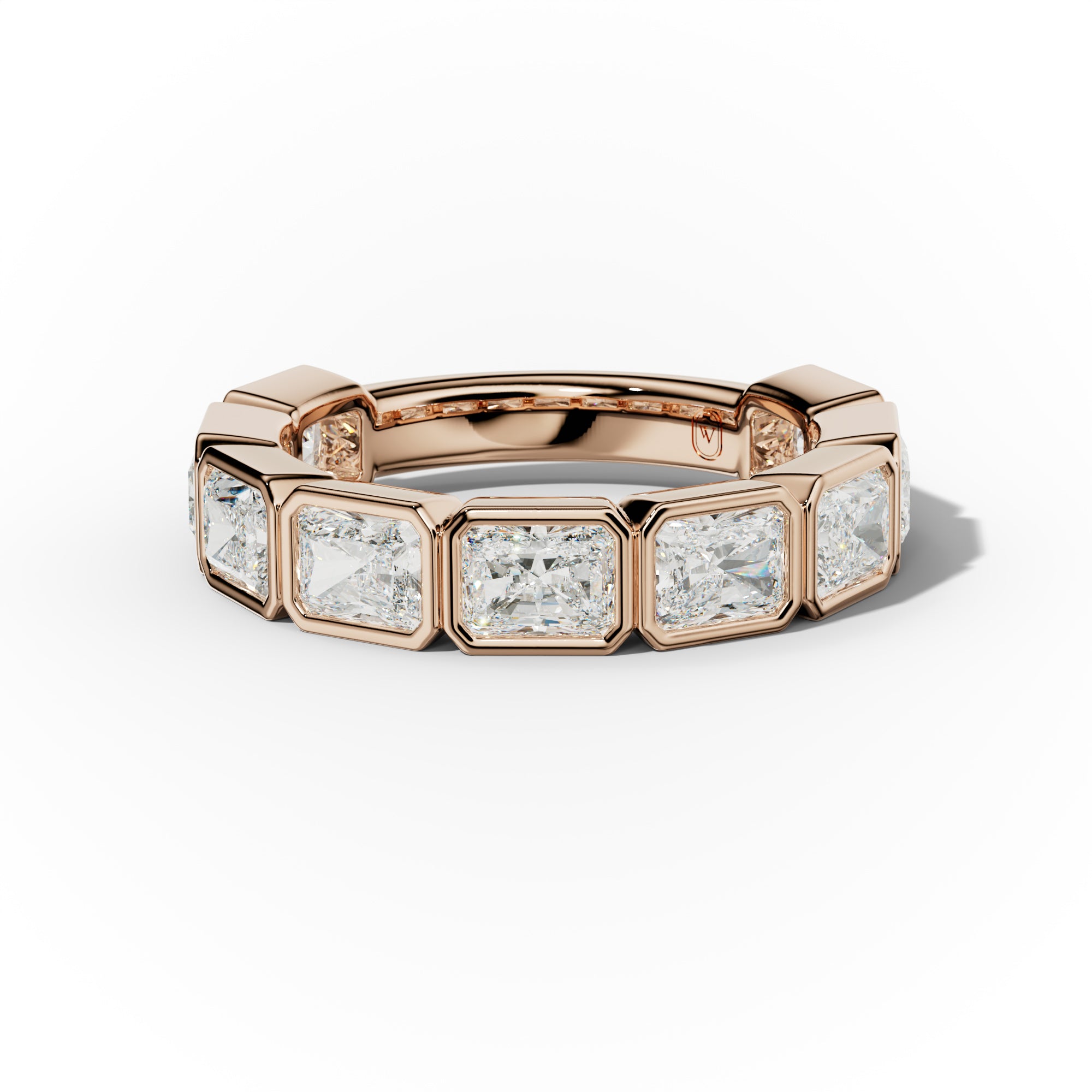 3.0 Carat East West Radiant Cut Bezel Set Diamond Anniversary Band