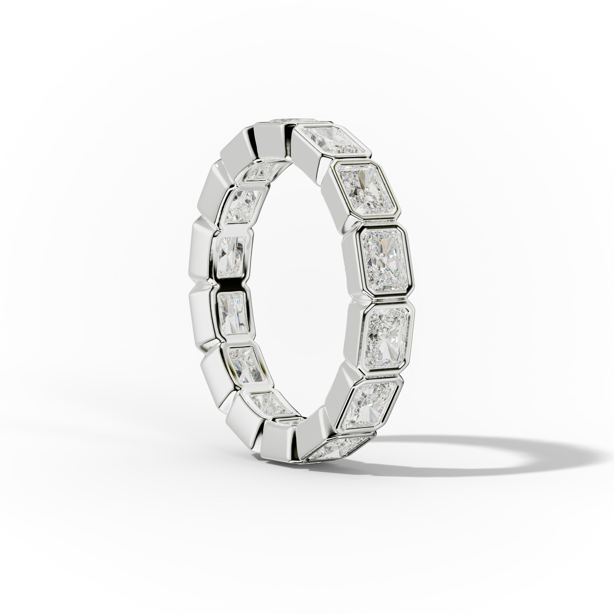 3.0 Carat East West Bezel Set Radiant Diamond Eternity Band