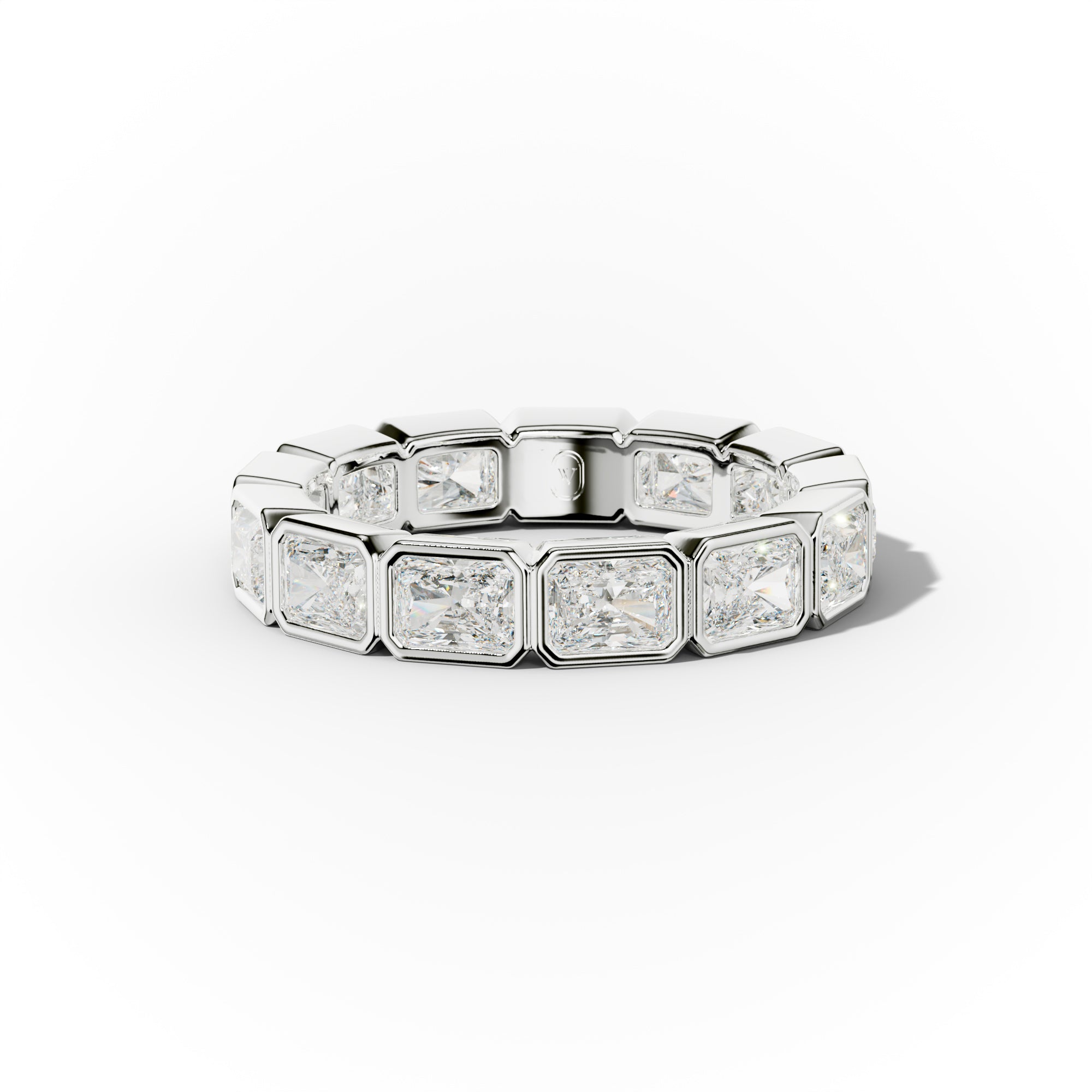 3.0 Carat East West Radiant Cut Bezel Set Diamond Eternity Band