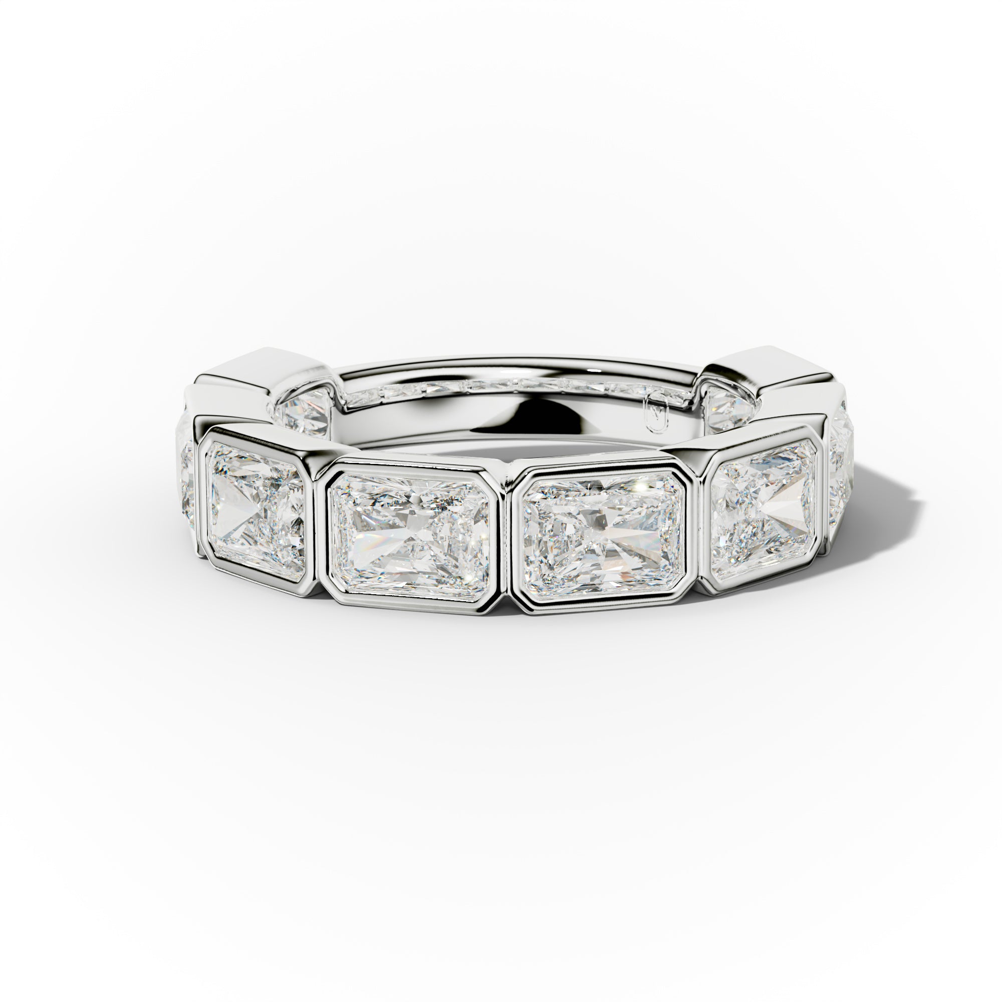 4.0 Carat East West Radiant Bezel Set Diamond Anniversary Band