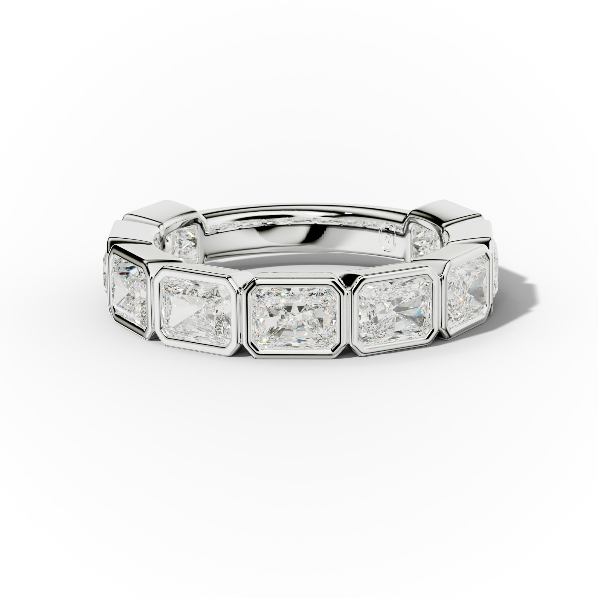 3.0 Carat East West Radiant Cut Bezel Set Diamond Anniversary Band