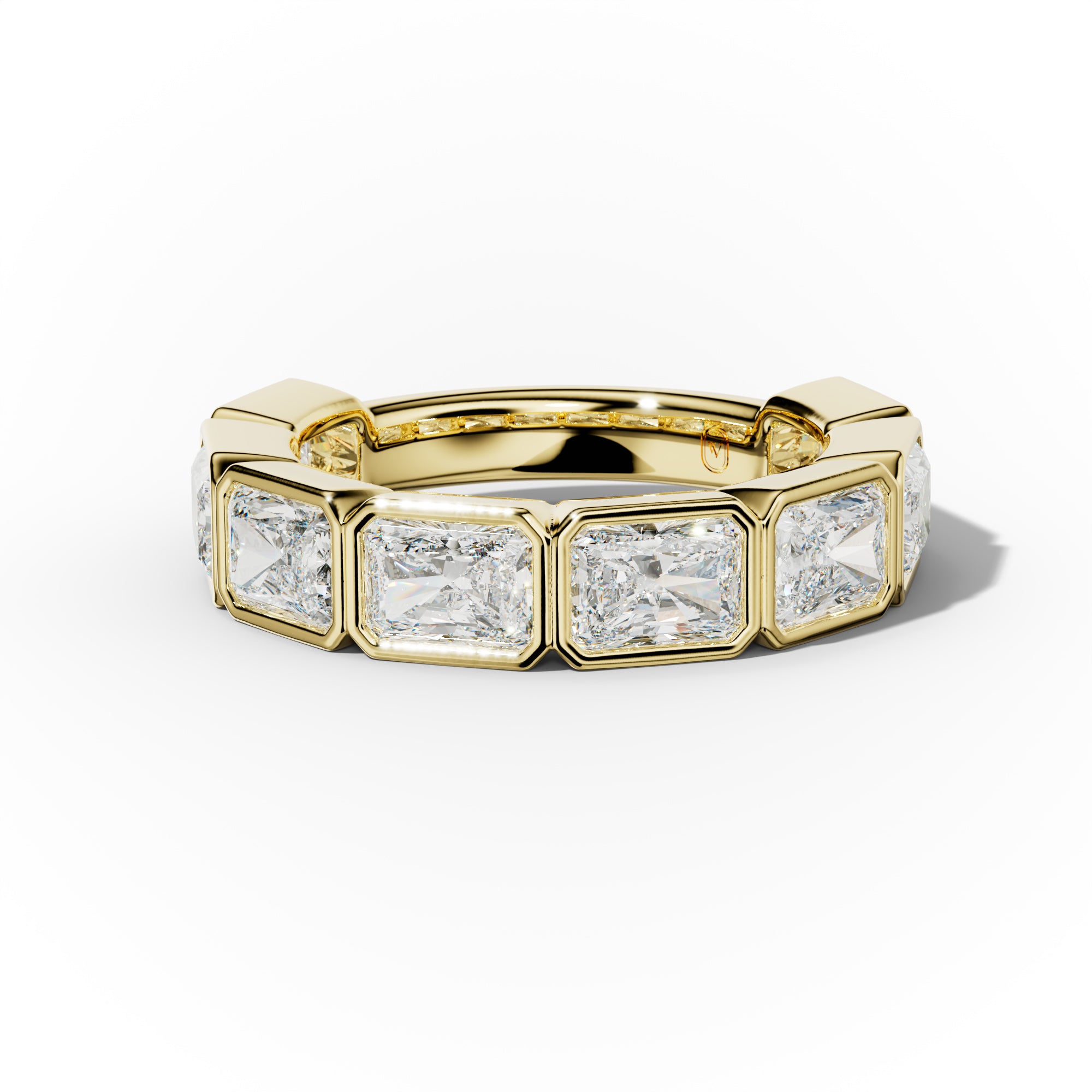 4.0 Carat East West Radiant Bezel Set Diamond Anniversary Band