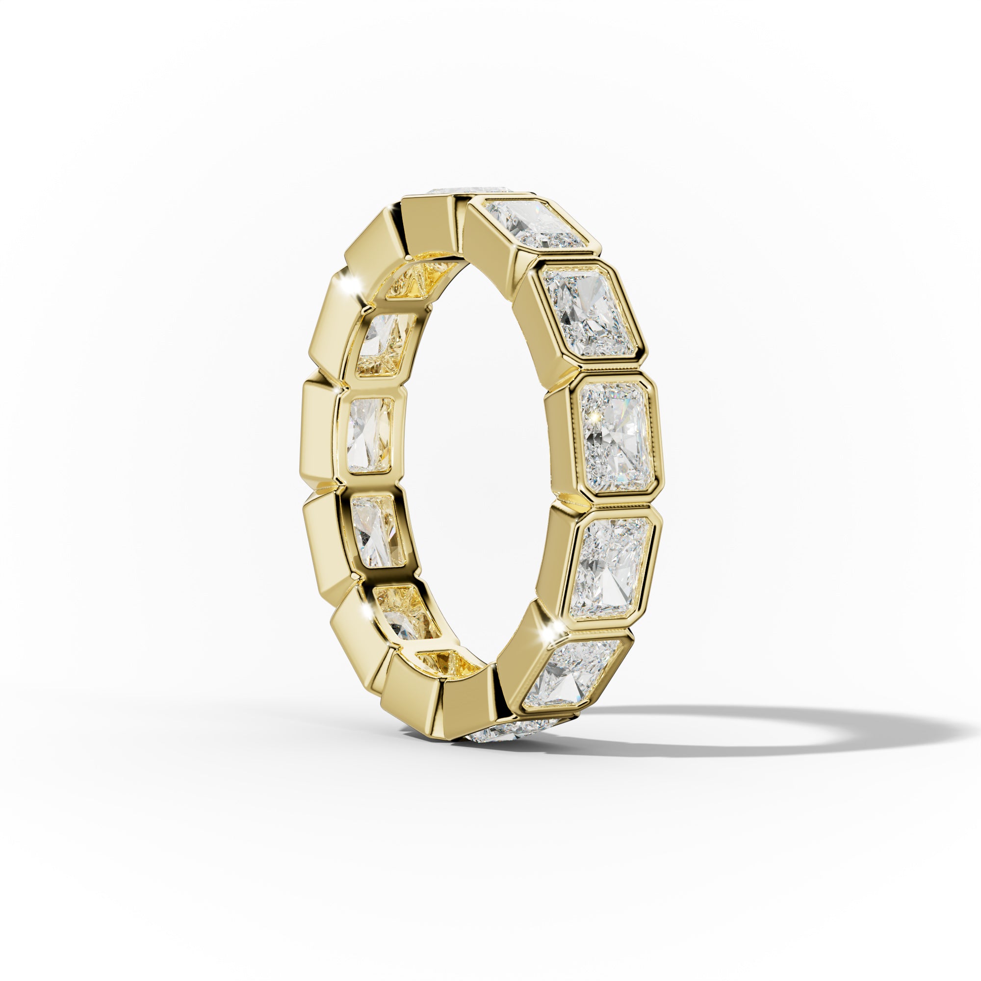 3.0 Carat East West Radiant Cut Bezel Set Diamond Eternity Band