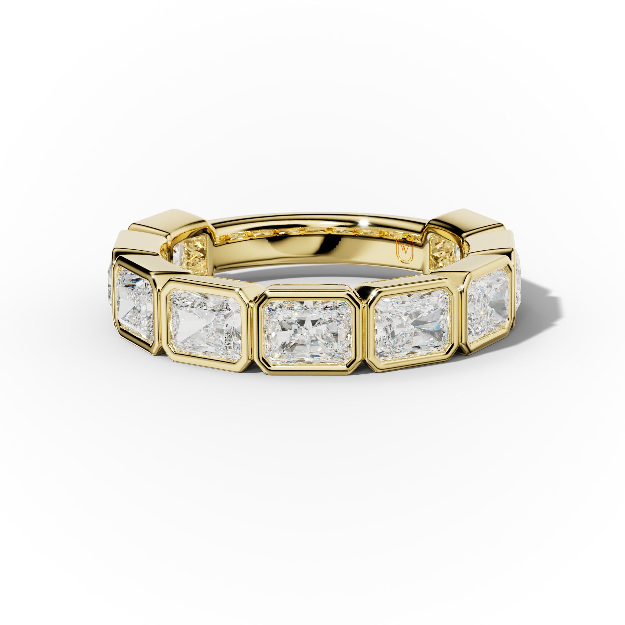 3.0 Carat East West Radiant Cut Bezel Set Diamond Anniversary Band