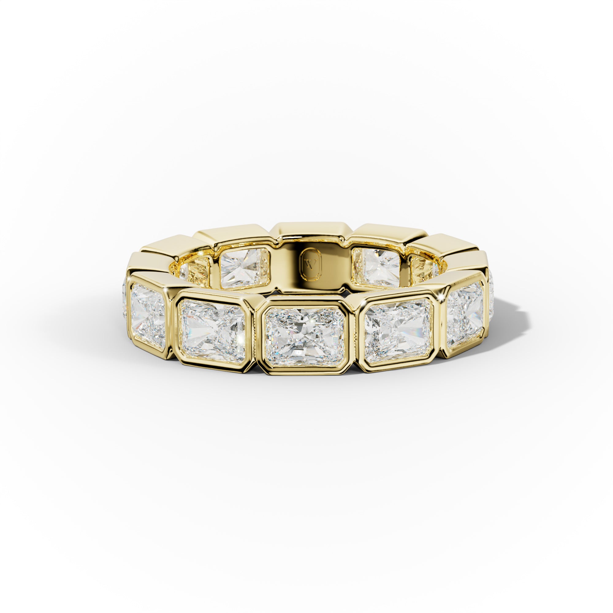 4.0 Carat East West Radiant Cut Bezel Set Diamond Eternity Band