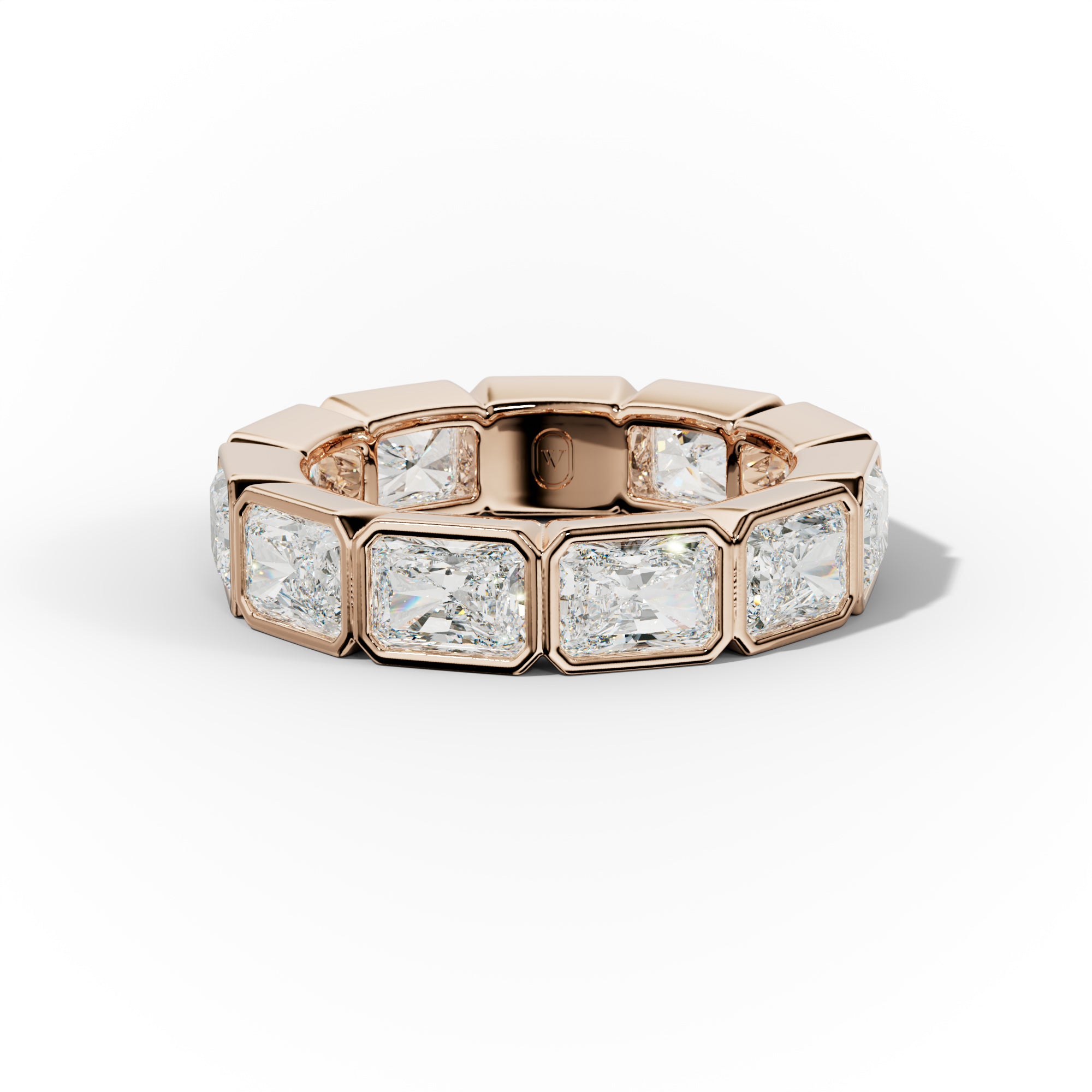 6.0 Carat East West Radiant Cut Bezel Set Diamond Eternity Band