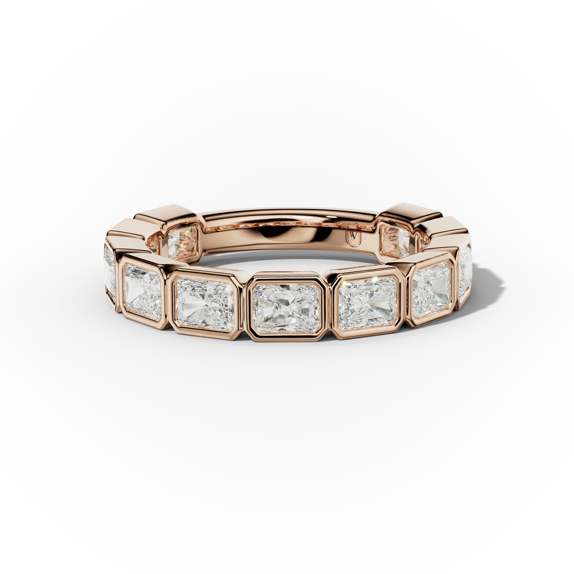 2.0 Carat East West Radiant Cut Bezel Set Diamond Anniversary Band