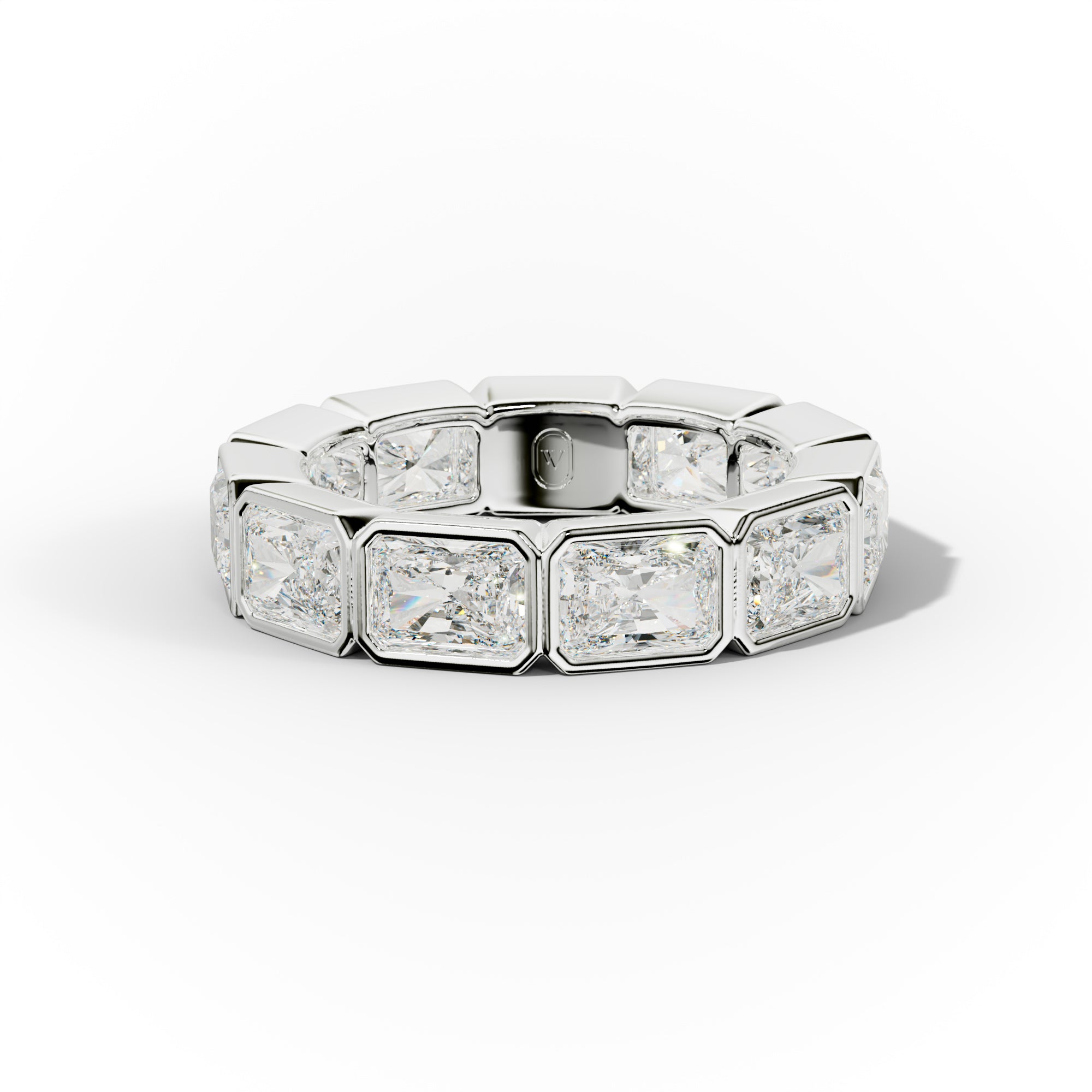 6.0 Carat East West Radiant Cut Bezel Set Diamond Eternity Band