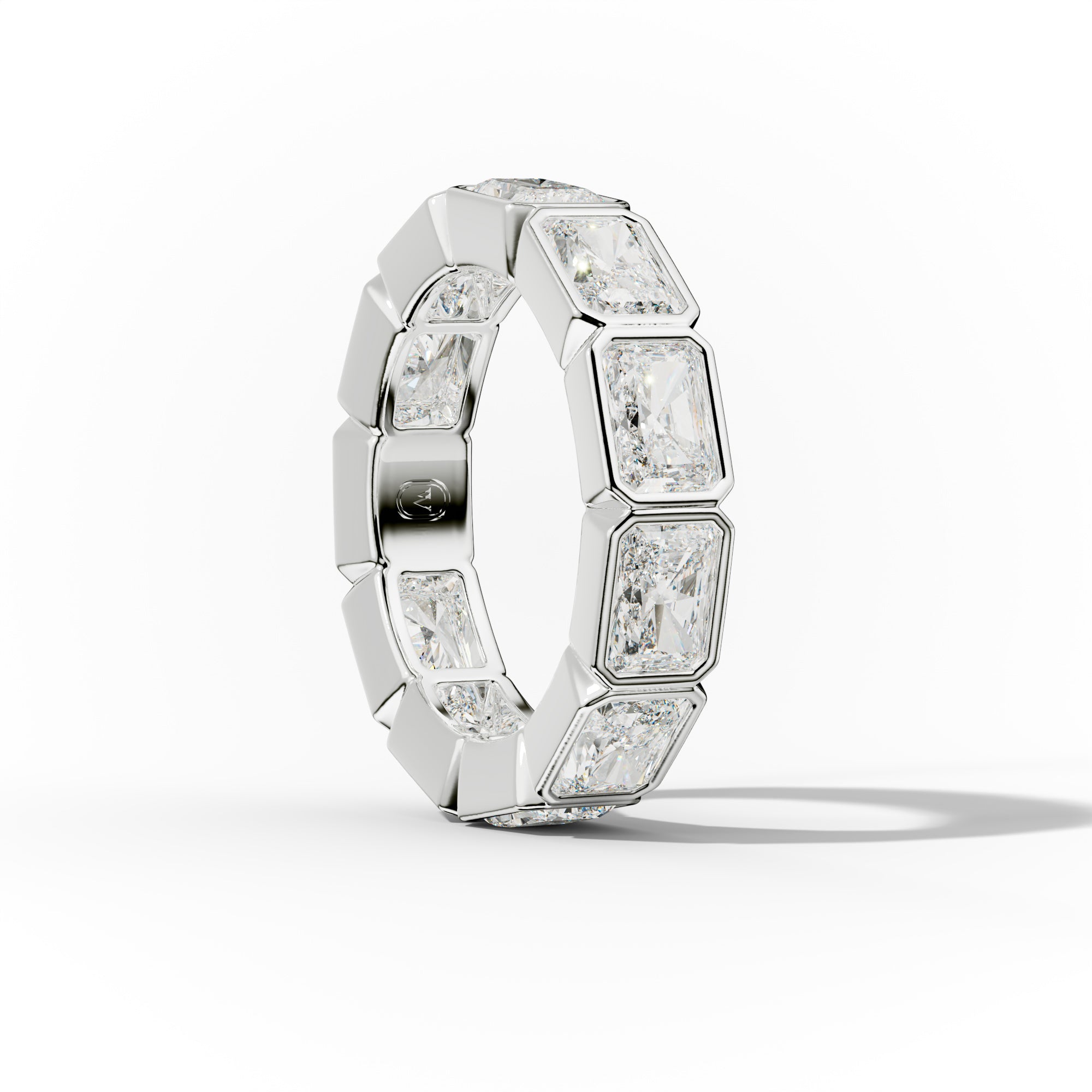 6.0 Carat East West Radiant Cut Bezel Set Diamond Eternity Band