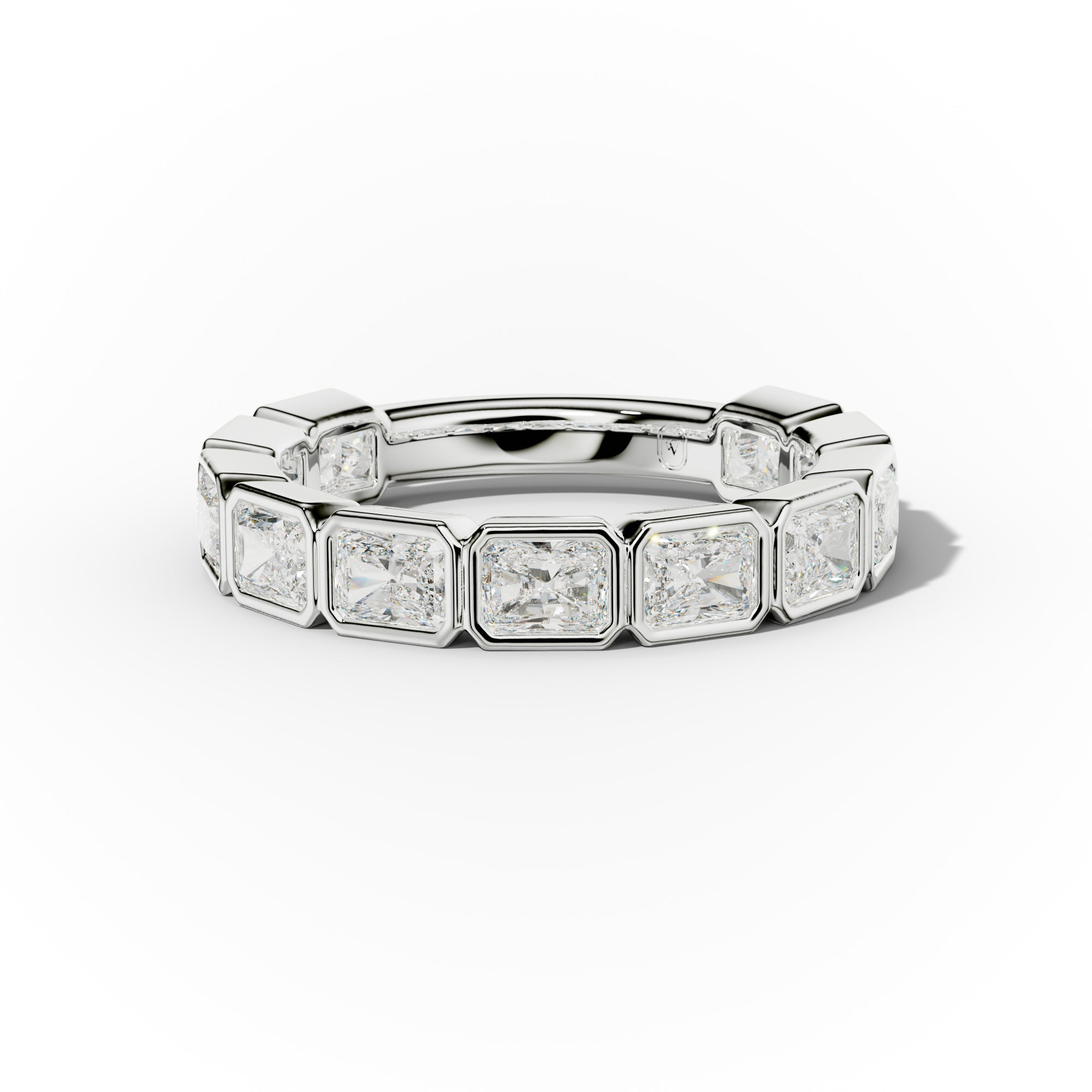2.0 Carat East West Radiant Cut Bezel Set Diamond Anniversary Band
