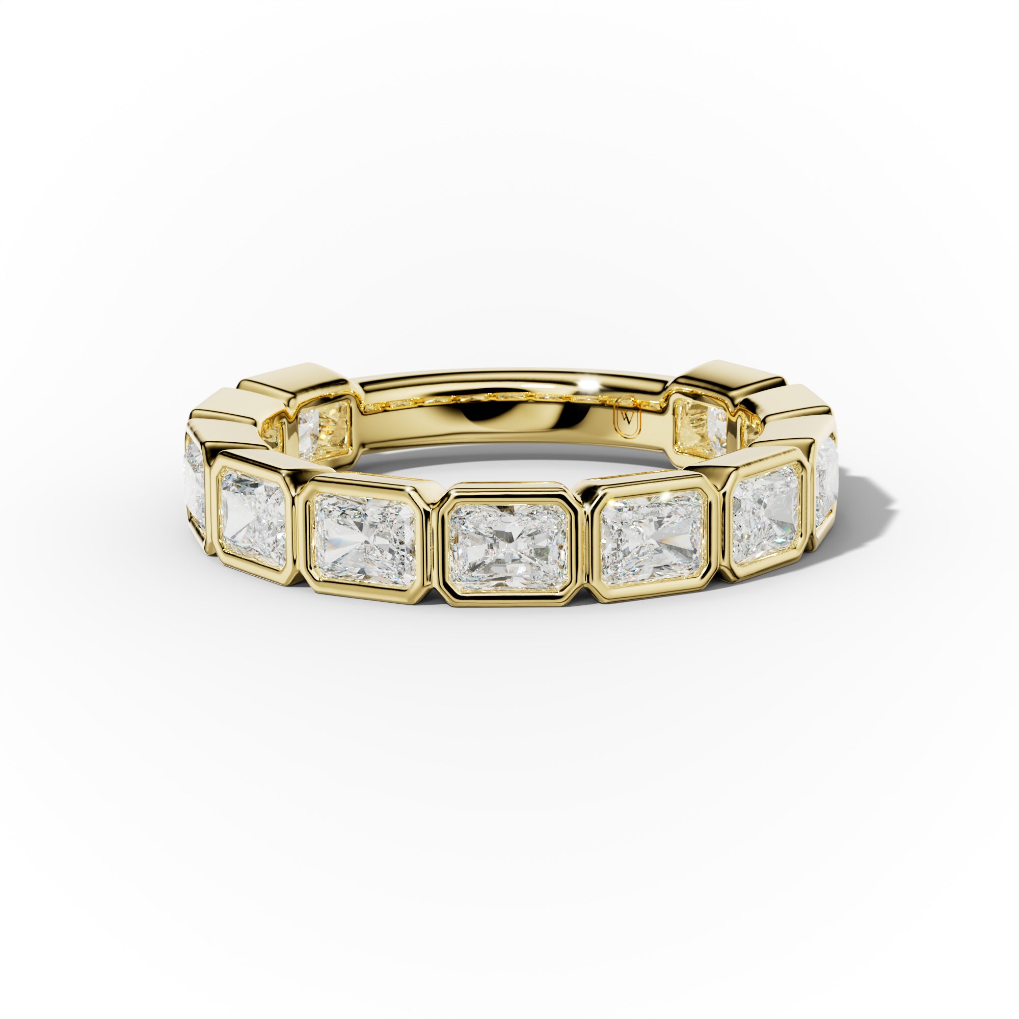 2.0 Carat East West Radiant Cut Bezel Set Diamond Anniversary Band