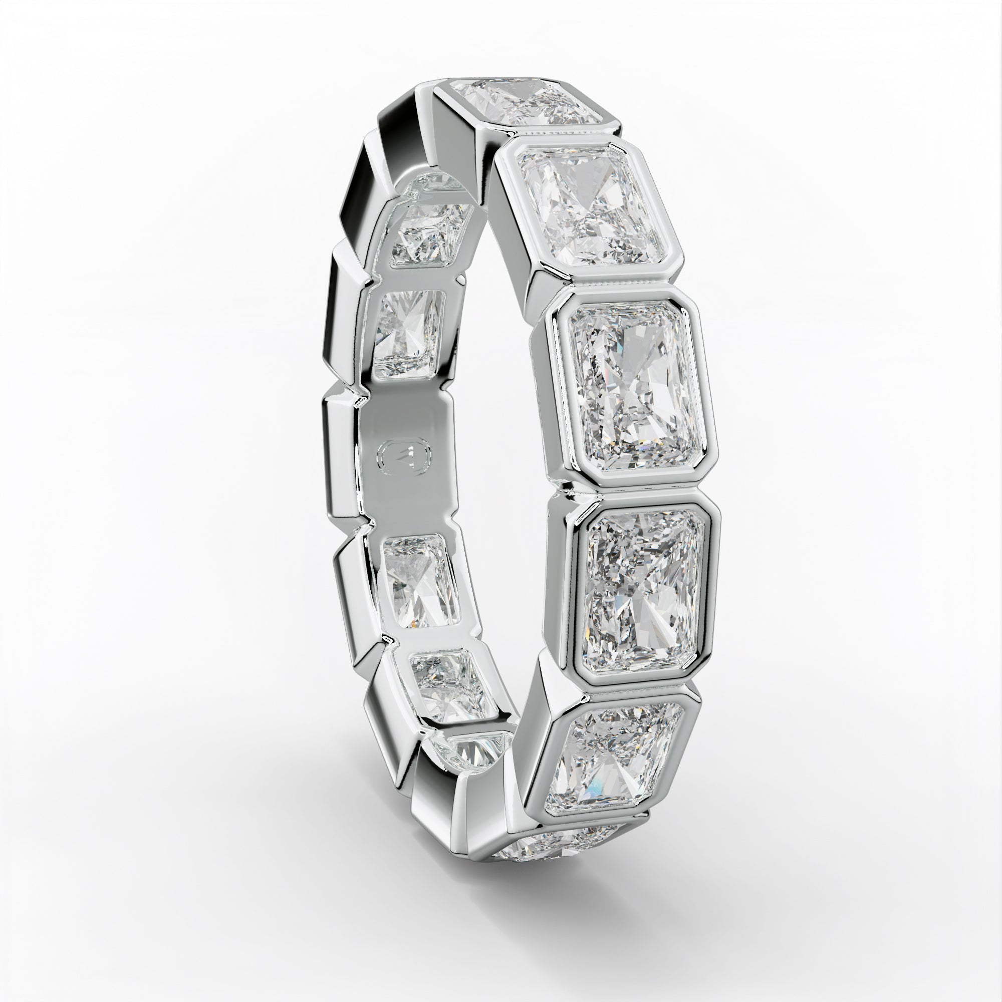 3.0 Carat East West Radiant Cut Bezel Set Diamond Eternity Band