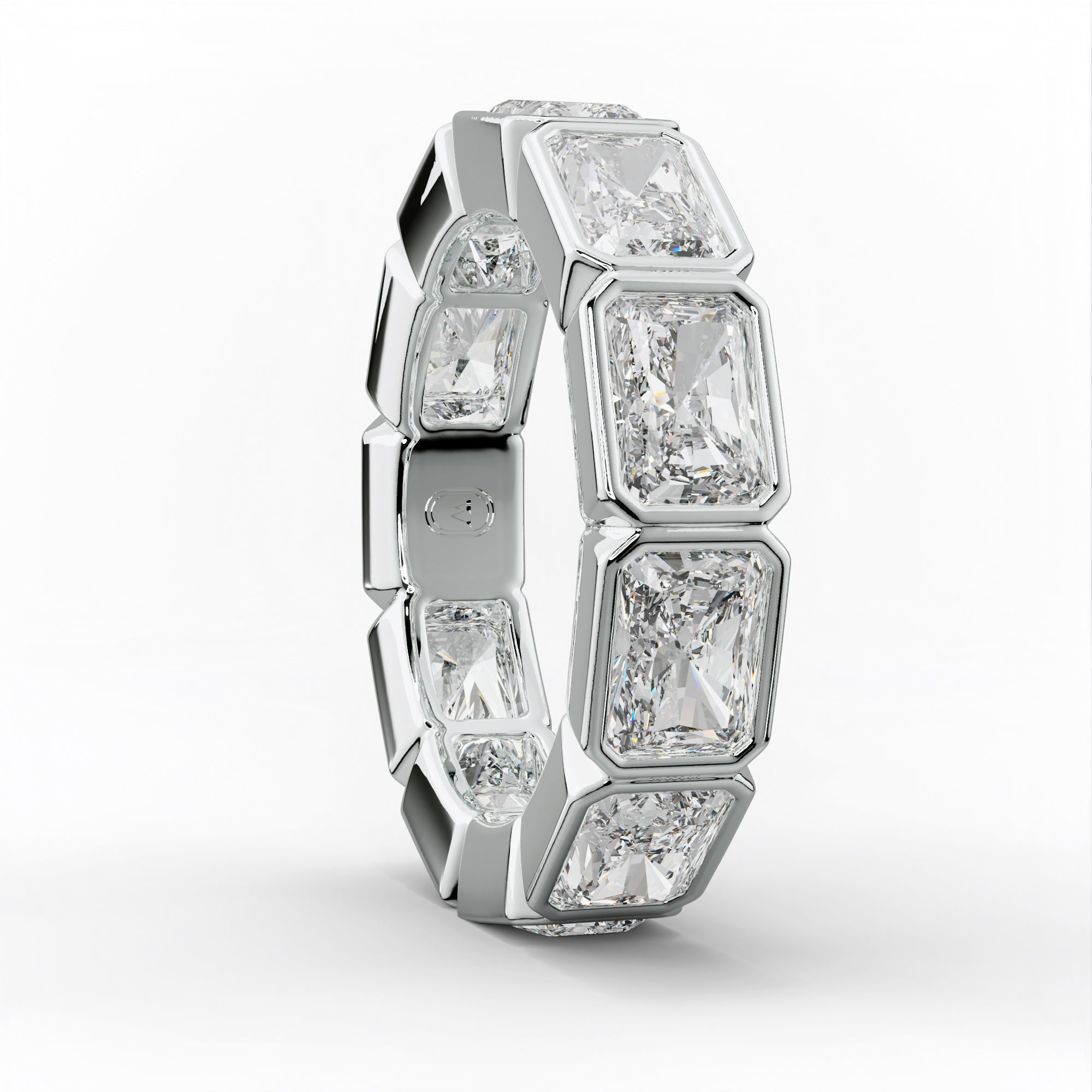 6.0 Carat East West Radiant Cut Bezel Set Diamond Eternity Band