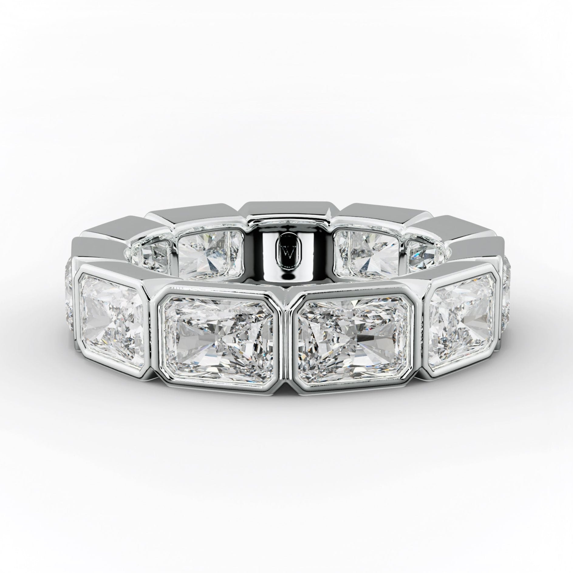 6.0 Carat East West Radiant Cut Bezel Set Diamond Eternity Band