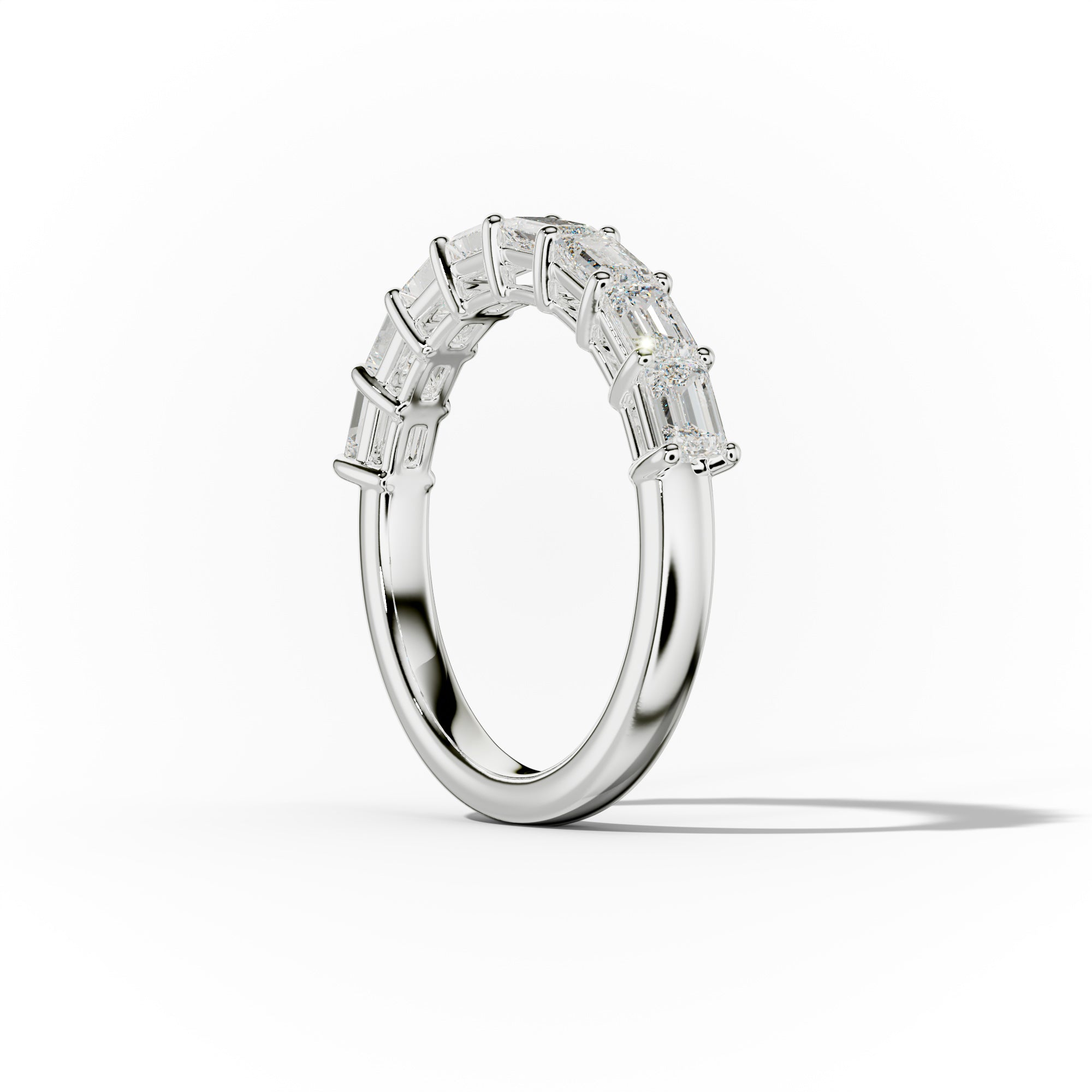 1.0 Carat East West Emerald Cut Diamond Anniversary Band