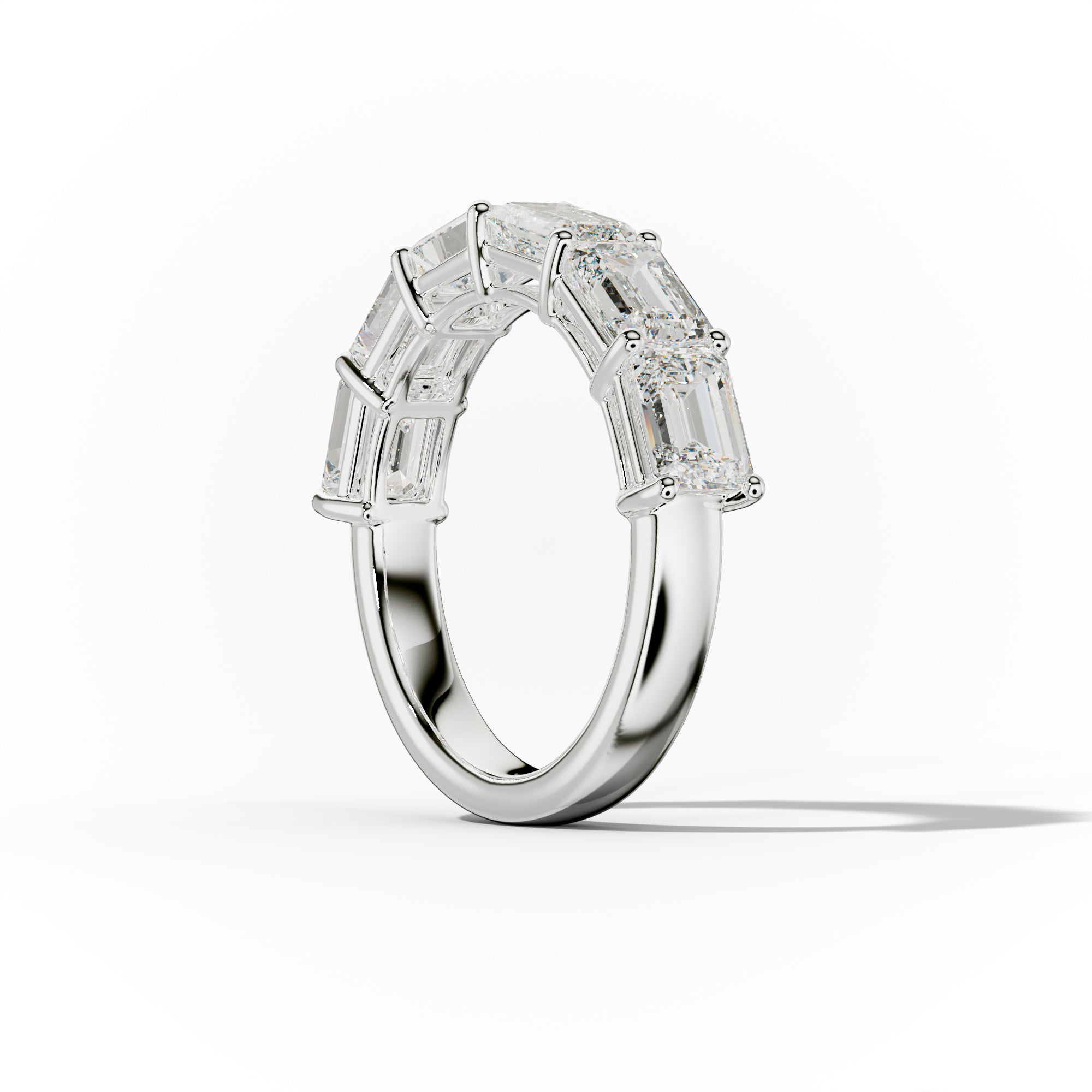 3 Carat East West Emerald Cut Diamond Anniversary Band