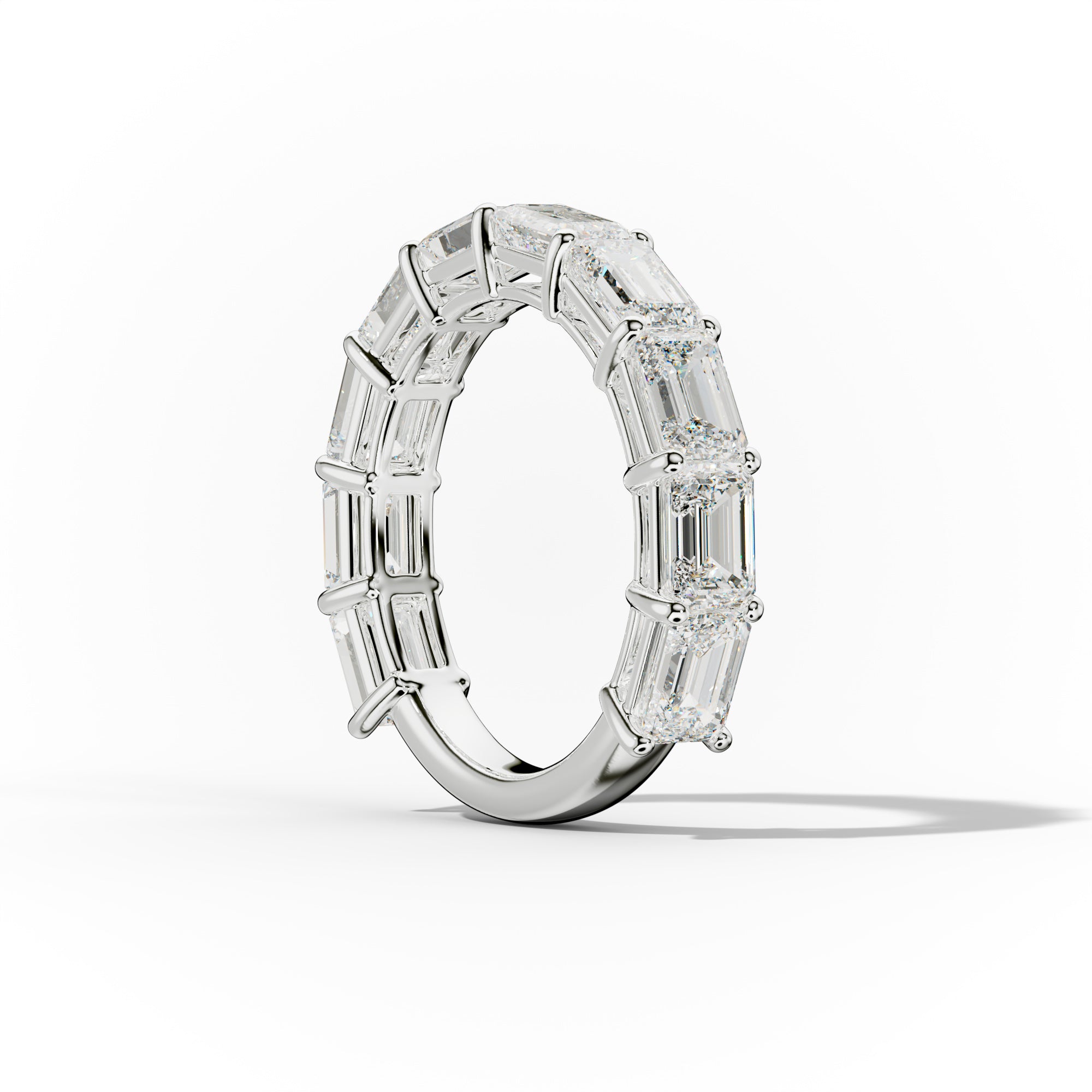 4.0 Carat East West Emerald Cut Diamond Anniversary Band