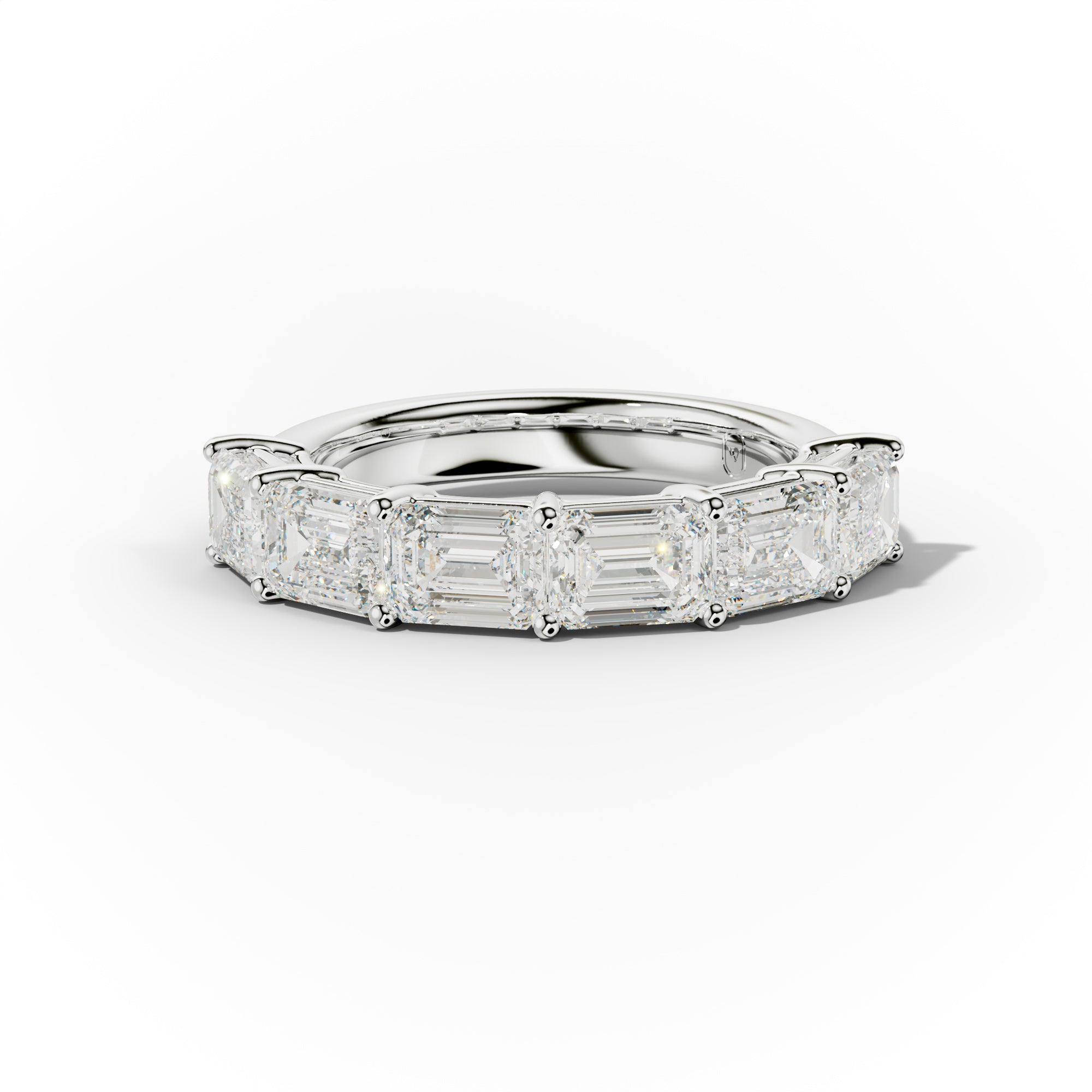 3 Carat East West Emerald Cut Diamond Anniversary Band