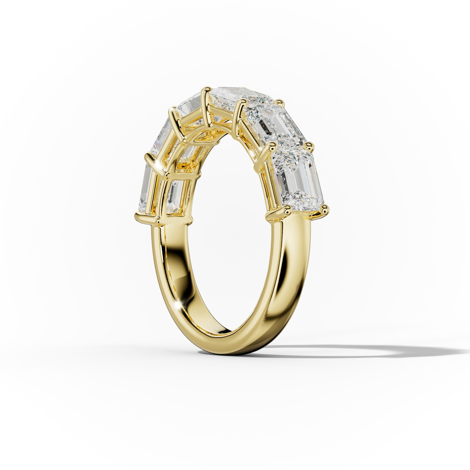 3 Carat East West Emerald Cut Diamond Anniversary Band