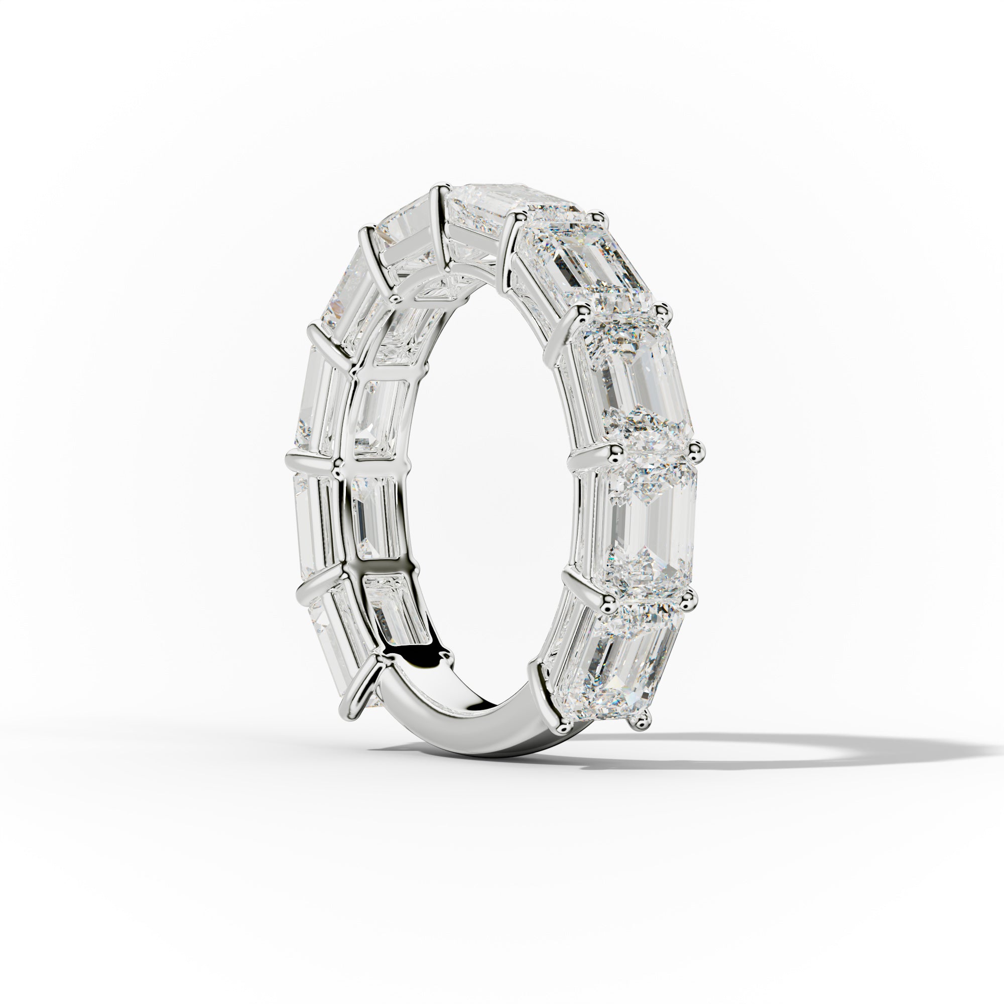 5.0 Carat East West Emerald Cut Diamond Anniversary Band