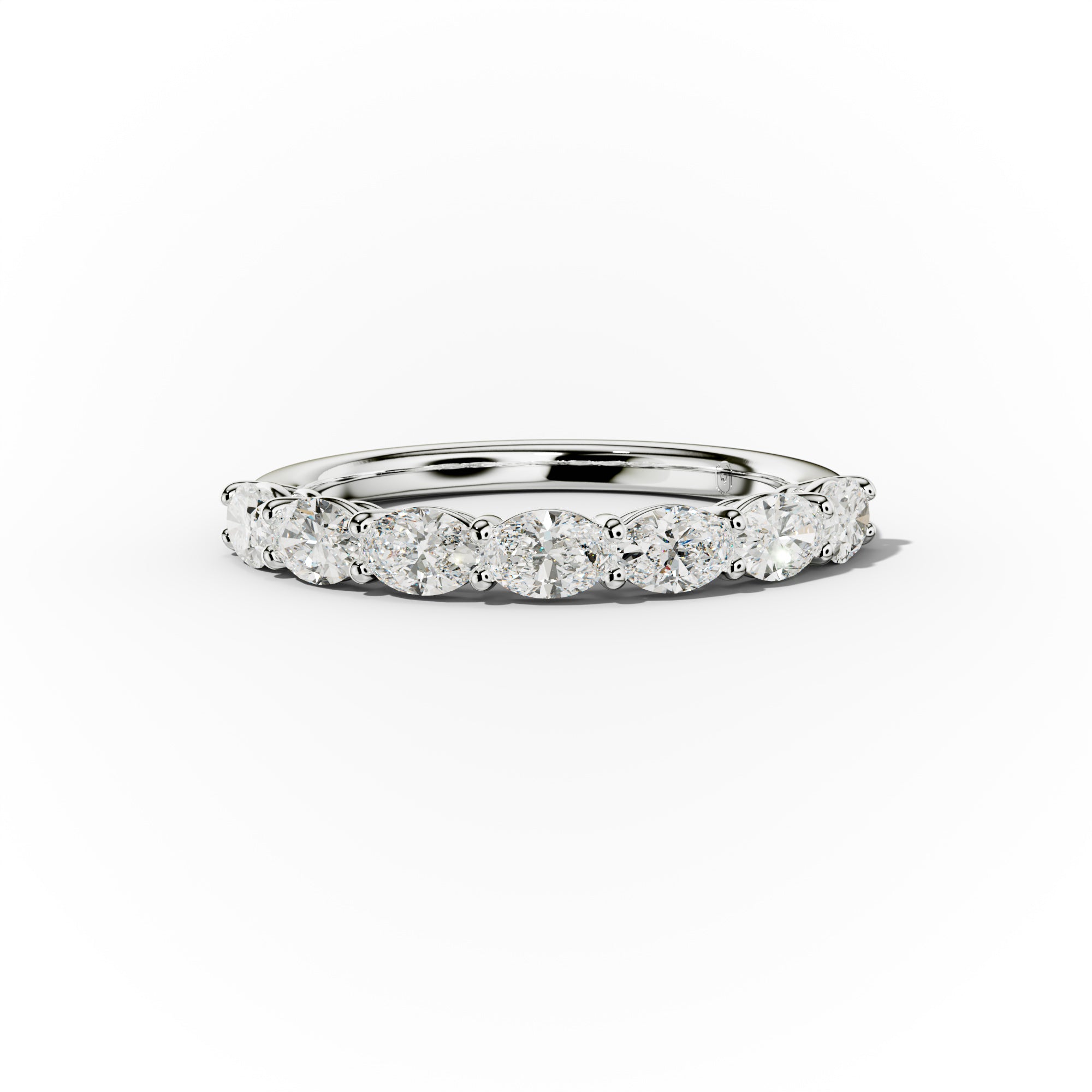 1.0 Carat East West Oval Cut Diamond Half Eternity Band
