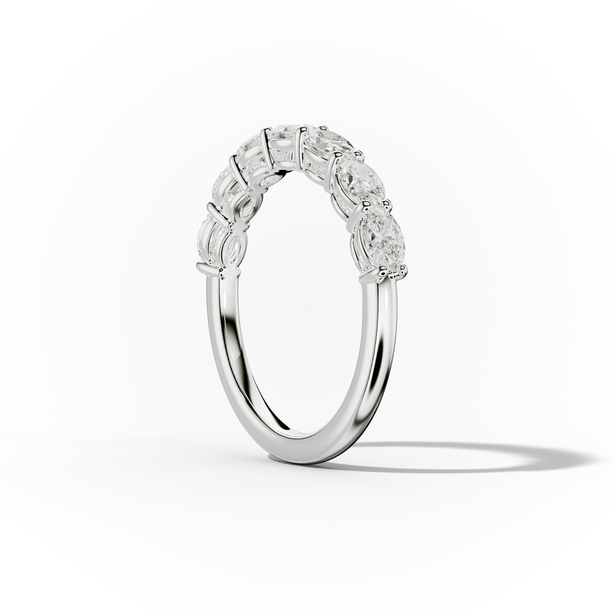 1.0 Carat East West Oval Cut Diamond Half Eternity Band
