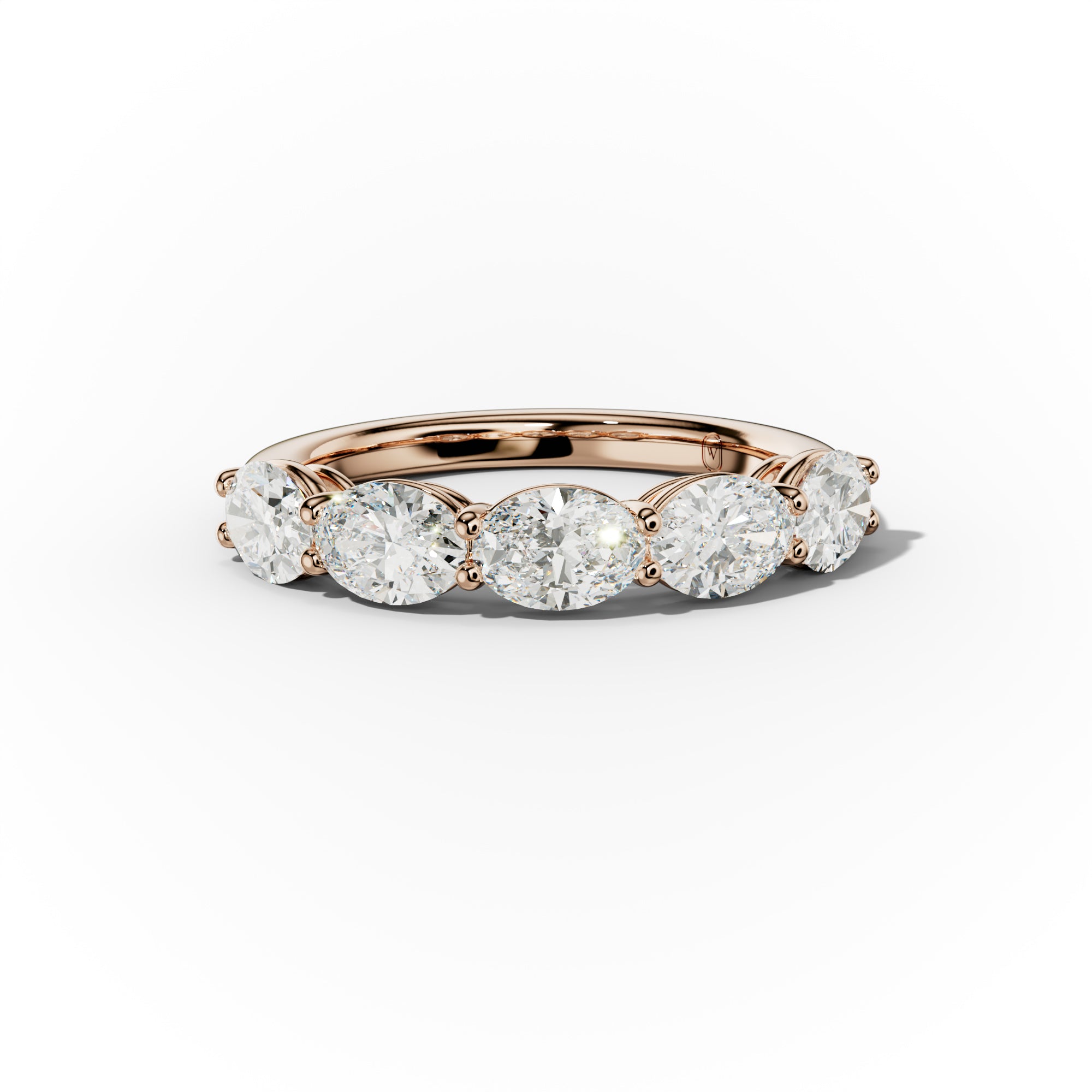 2.0 Carat East West Oval Cut 5 Stone Diamond Anniversary Band