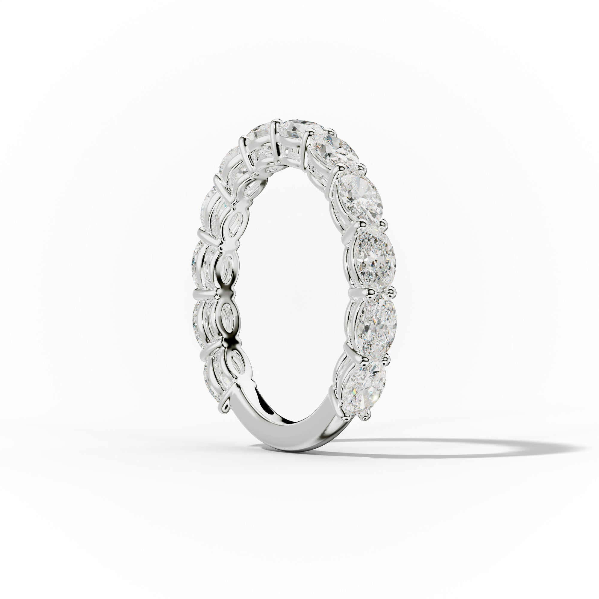 2.0 Carat East West Oval Cut Diamond Anniversary Band