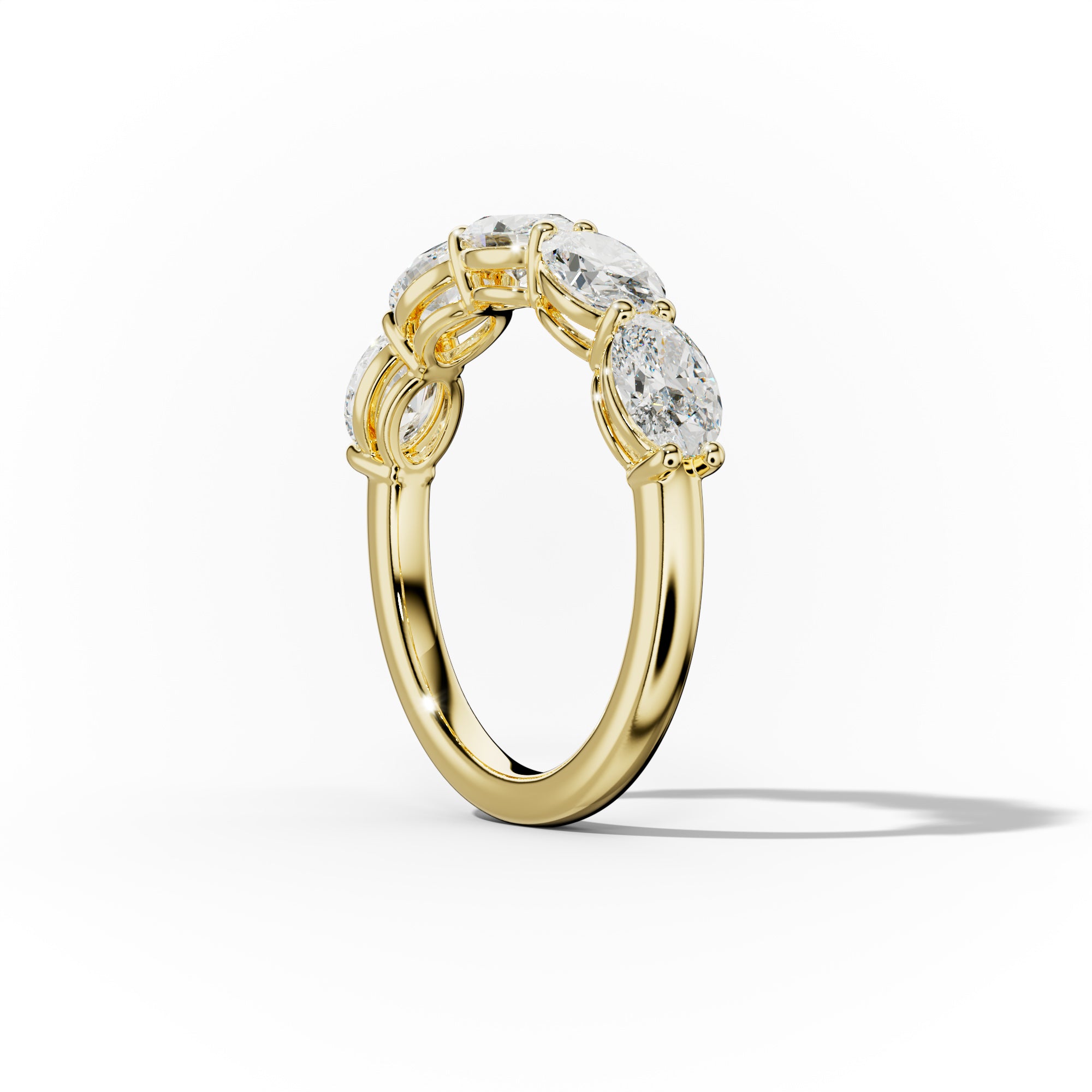 2.0 Carat East West Oval Cut 5 Stone Diamond Anniversary Band