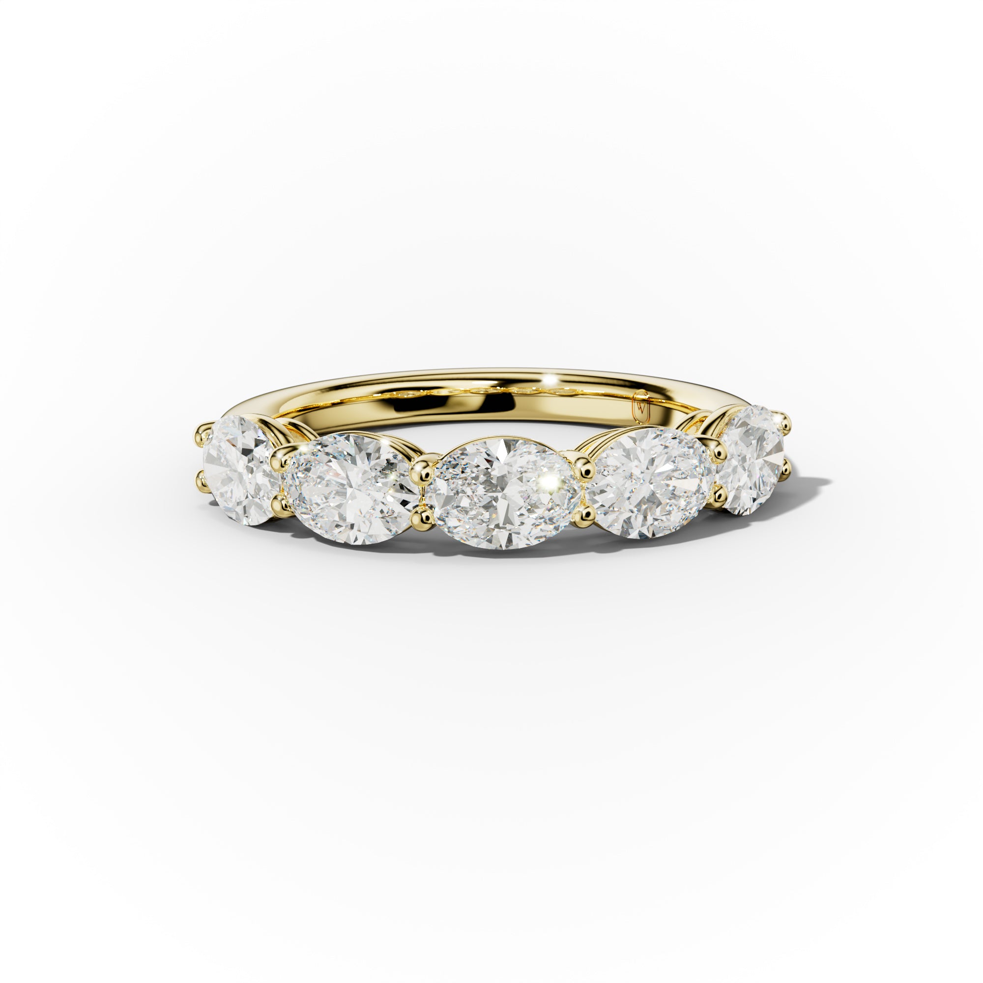 2.0 Carat East West Oval Cut 5 Stone Diamond Anniversary Band