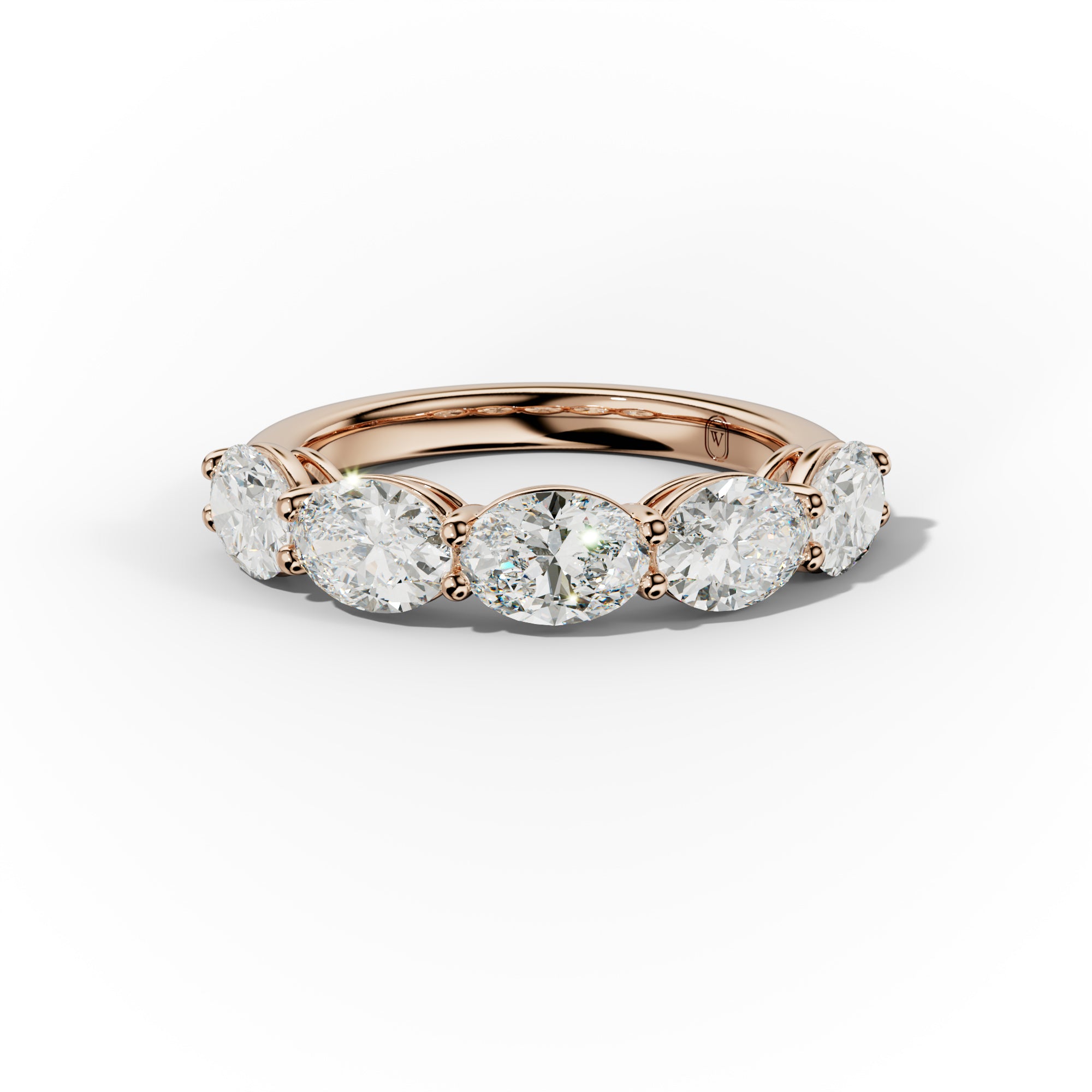 3.0 Carat East West Oval 5 Stone Diamond Anniversary Band