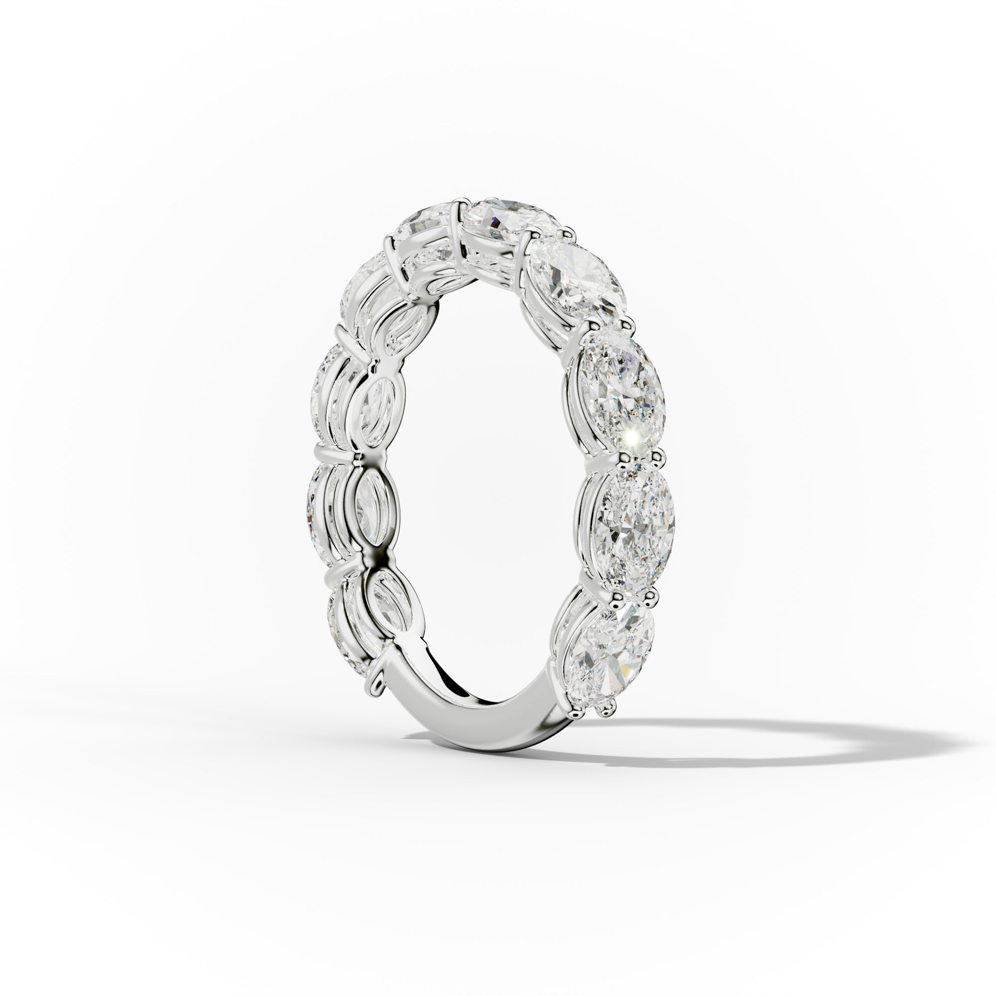 3.0 Carat East West Oval Cut Diamond Anniversary Band