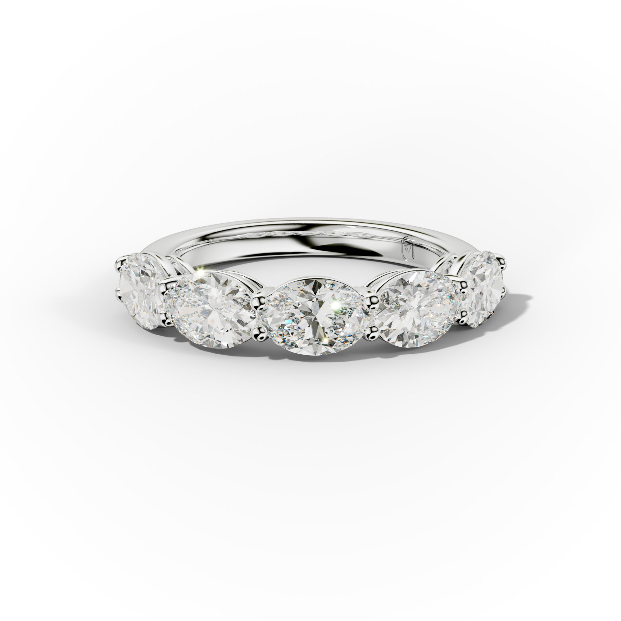 3.0 Carat East West Oval 5 Stone Diamond Anniversary Band