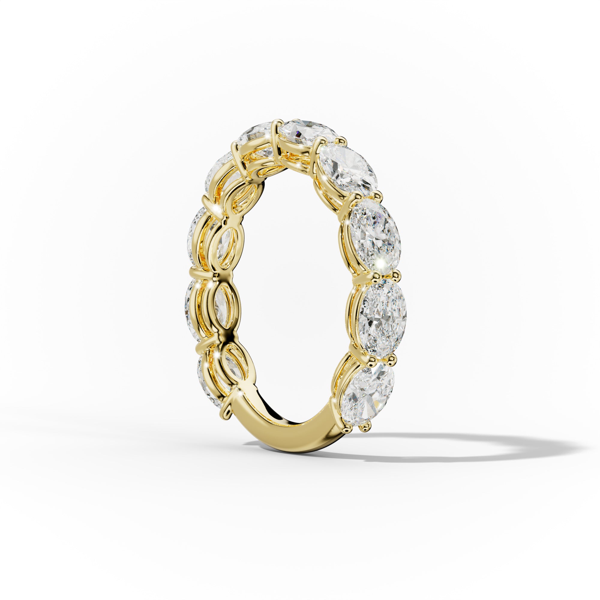 3.0 Carat East West Oval Cut Diamond Anniversary Band