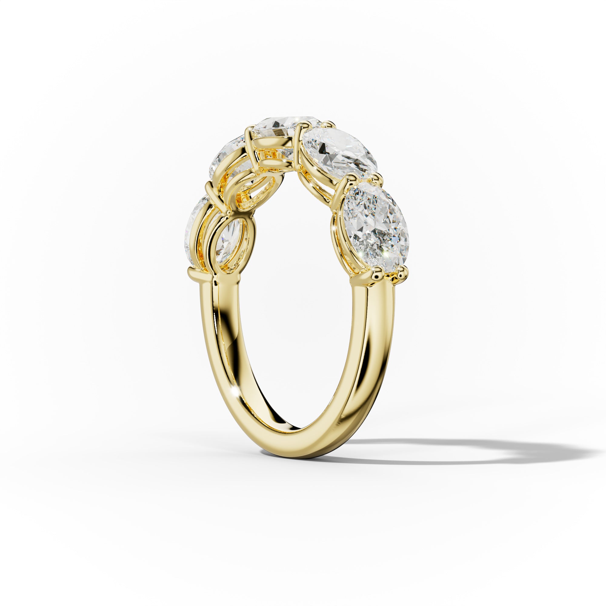 3.0 Carat East West Oval 5 Stone Diamond Anniversary Band