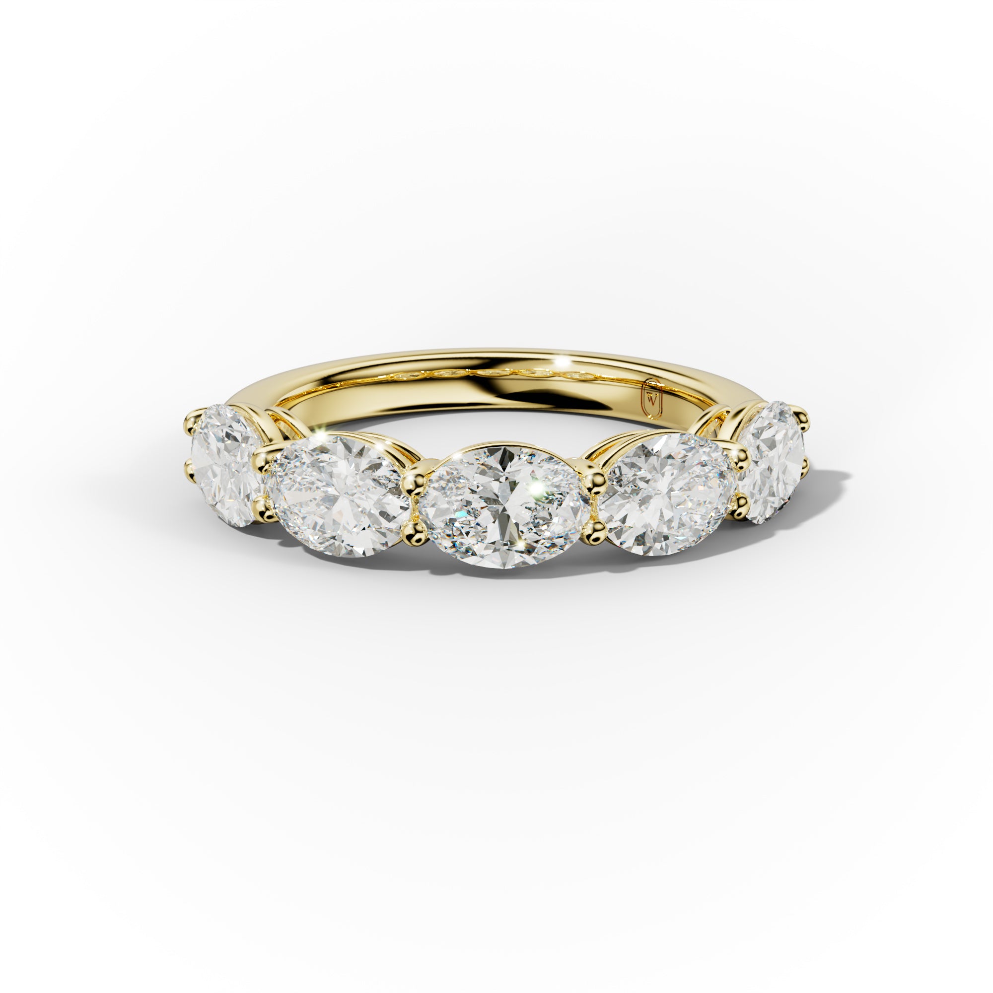 3.0 Carat East West Oval 5 Stone Diamond Anniversary Band