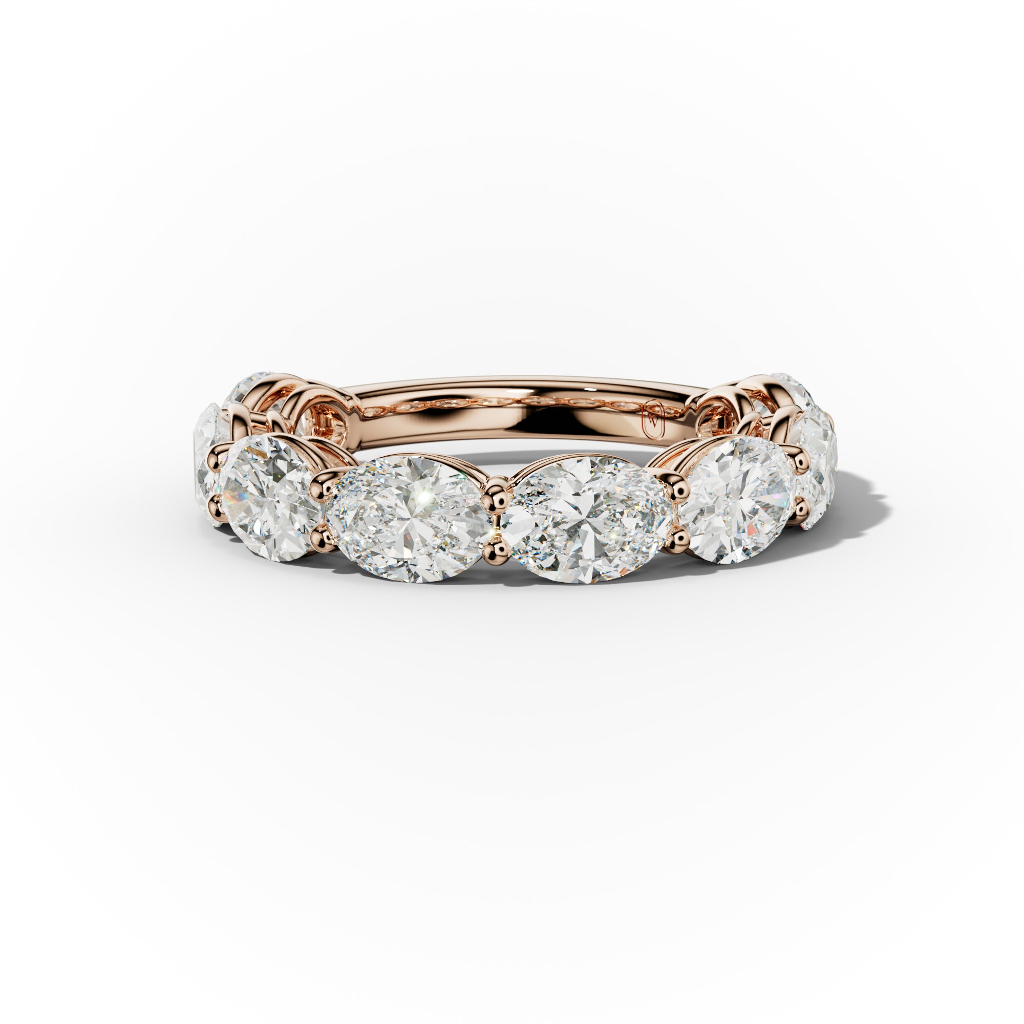 4.0 Carat East West Oval Cut Diamond Anniversary Band