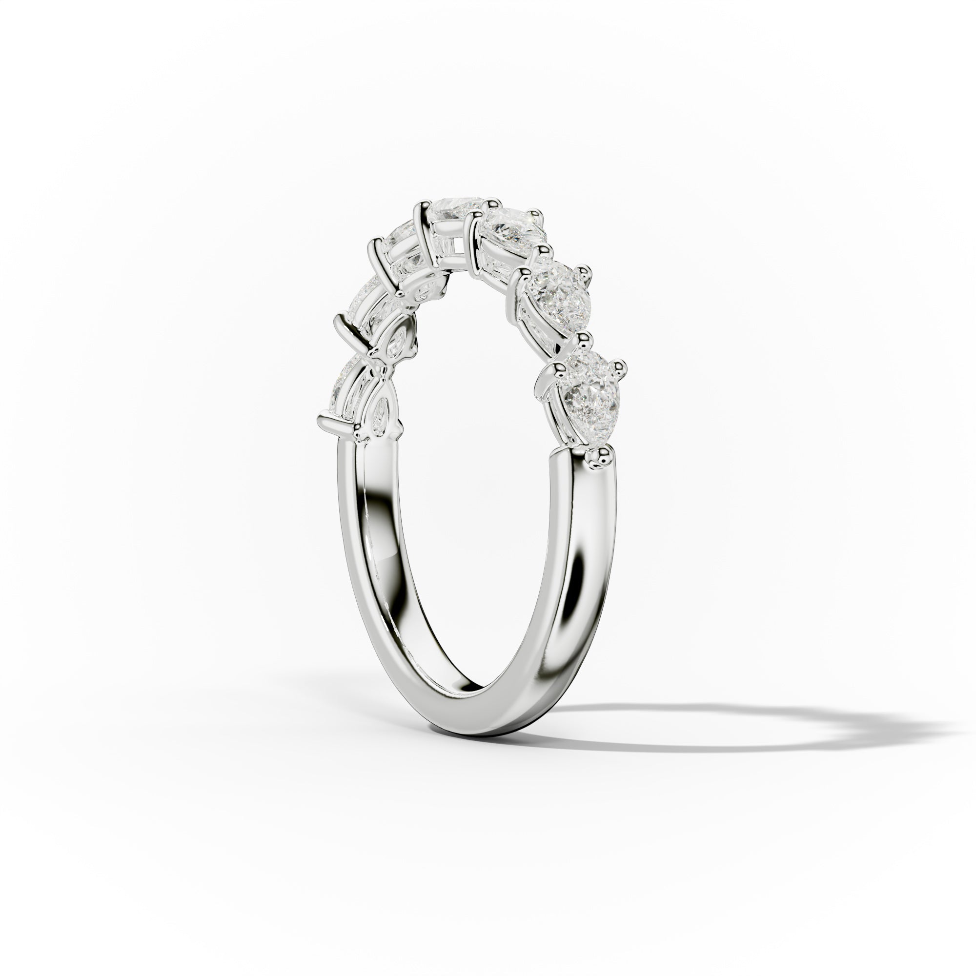 1.0 Carat East West Pear Shape Diamond Anniversary Band