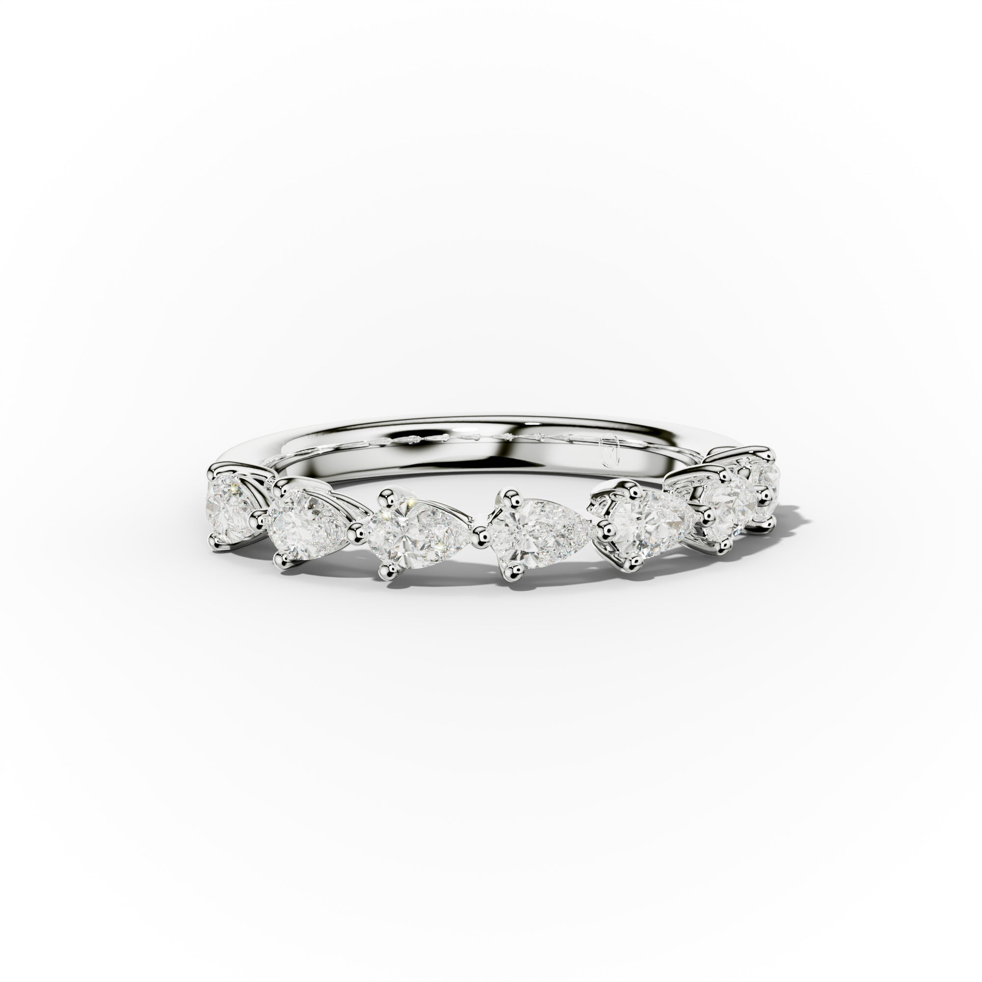 1.0 Carat East West Pear Shape Diamond Anniversary Band