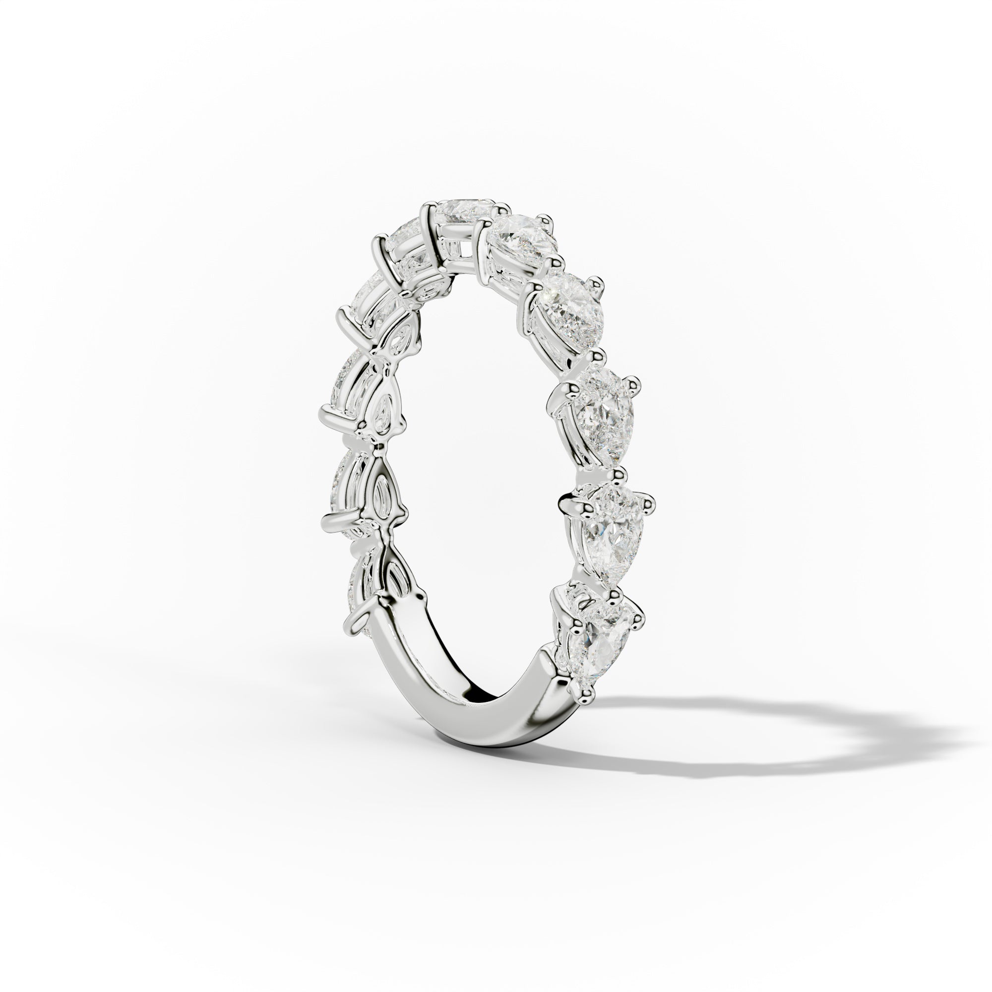 1.0 Carat East West Pear Shape Diamond Anniversary Band