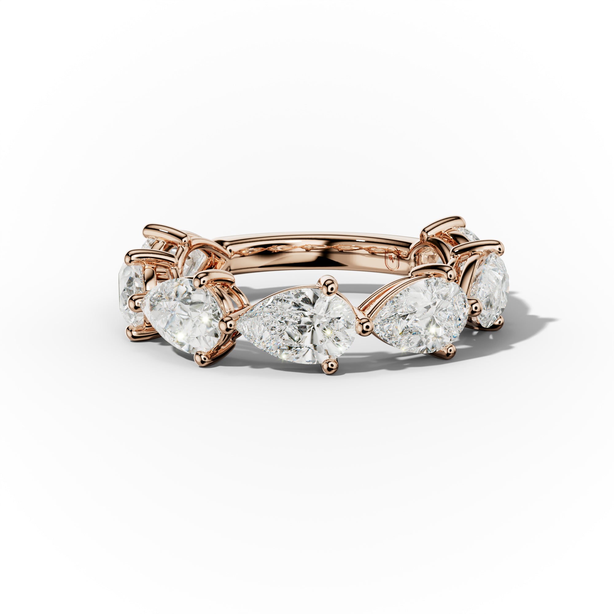 4.0 Carat East West Pear Shape Diamond Anniversary Band