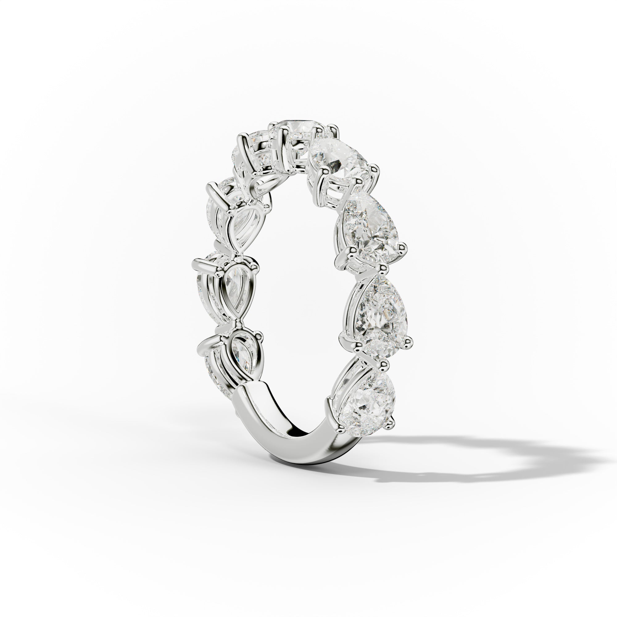 2.0 Carat East West Pear Cut Diamond Anniversary Band