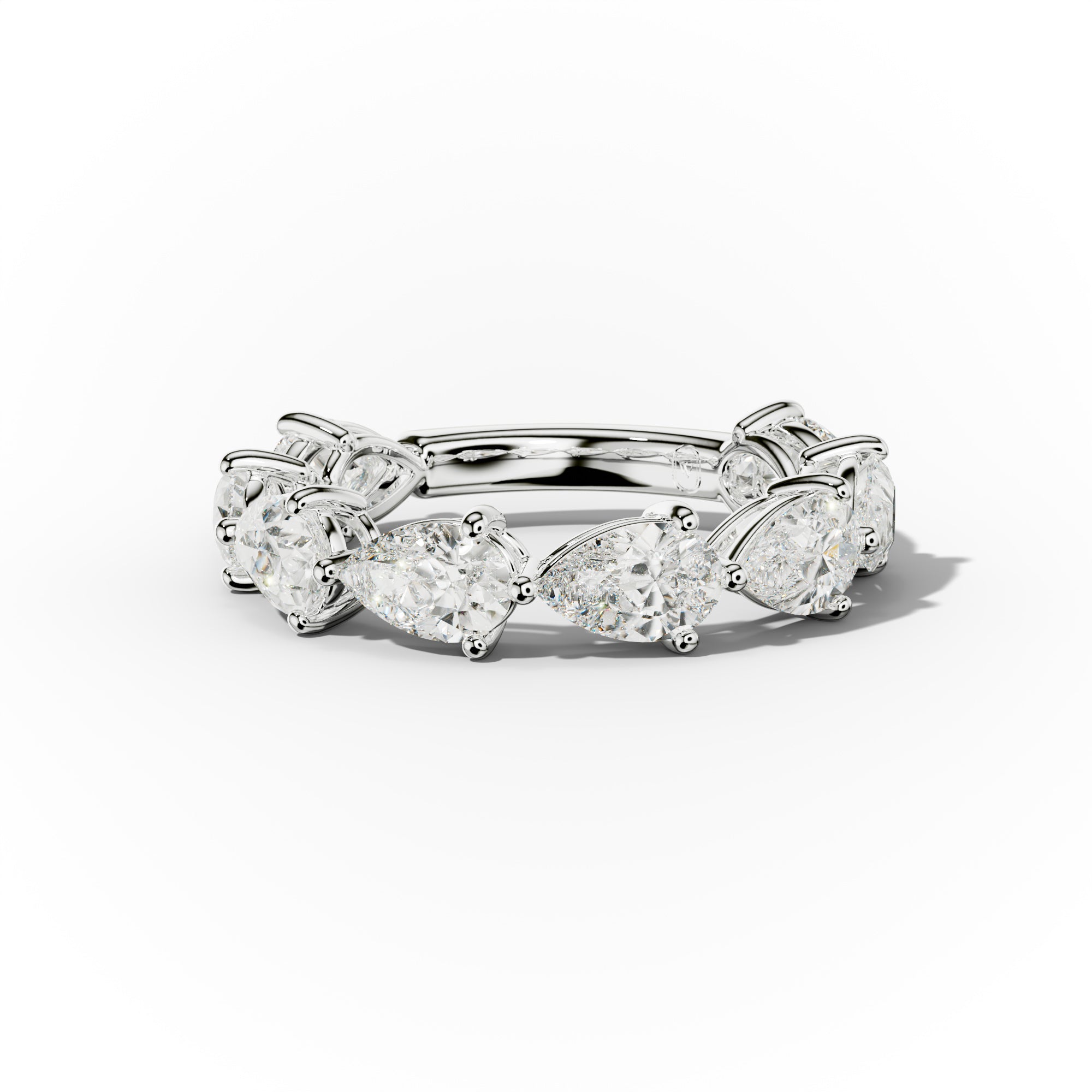 3.0 Carat East West Pear Shape Diamond Anniversary Band