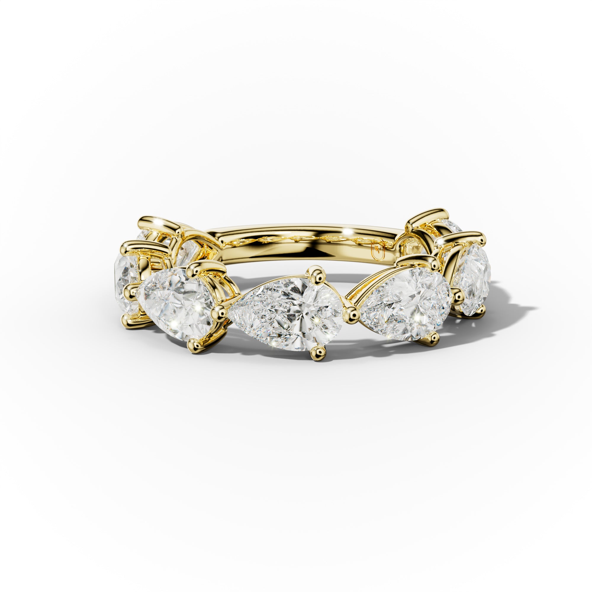 4.0 Carat East West Pear Shape Diamond Anniversary Band