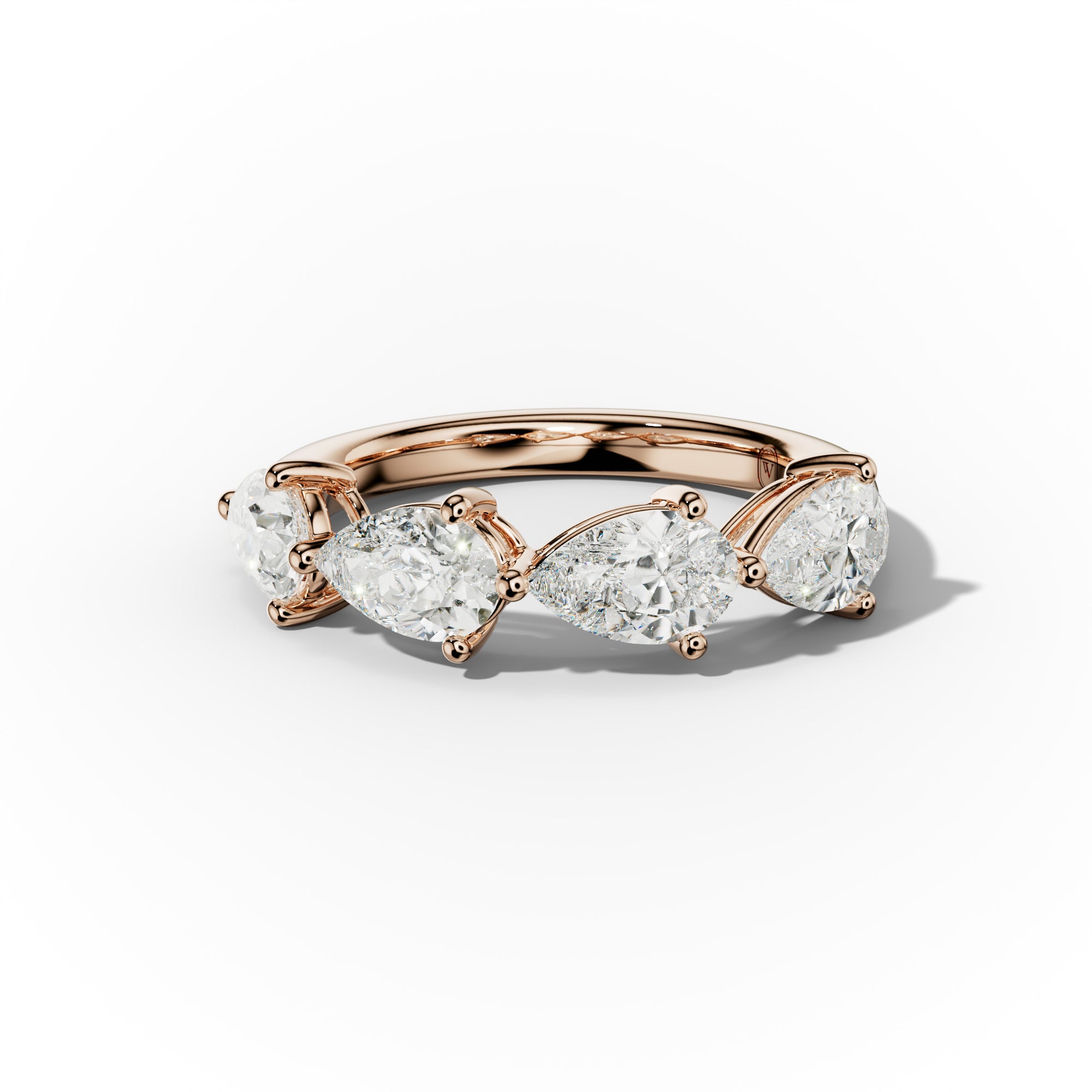 3.0 Carat East West Pear Shape Diamond Anniversary Band