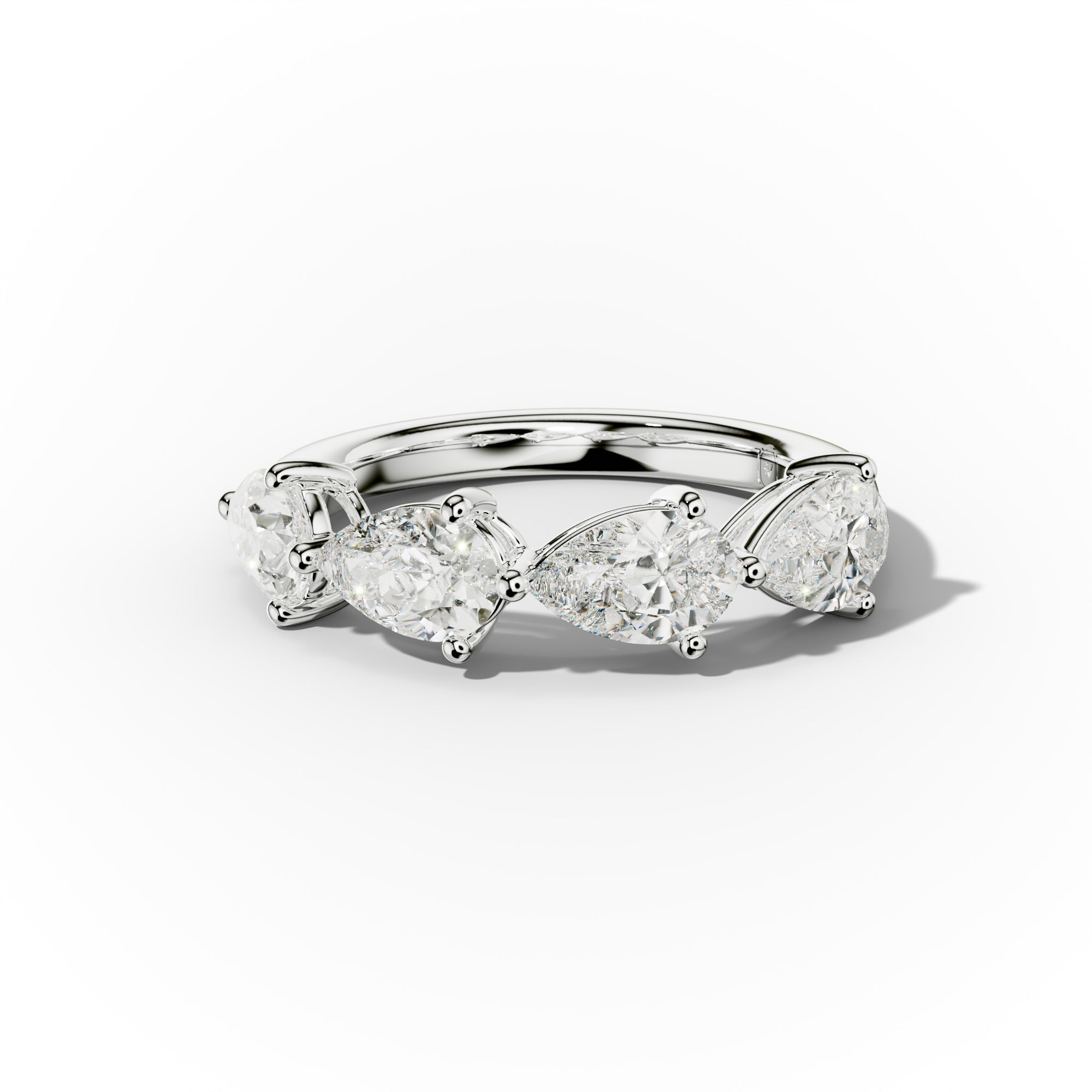 3.0 Carat East West Pear Shape Diamond Anniversary Band